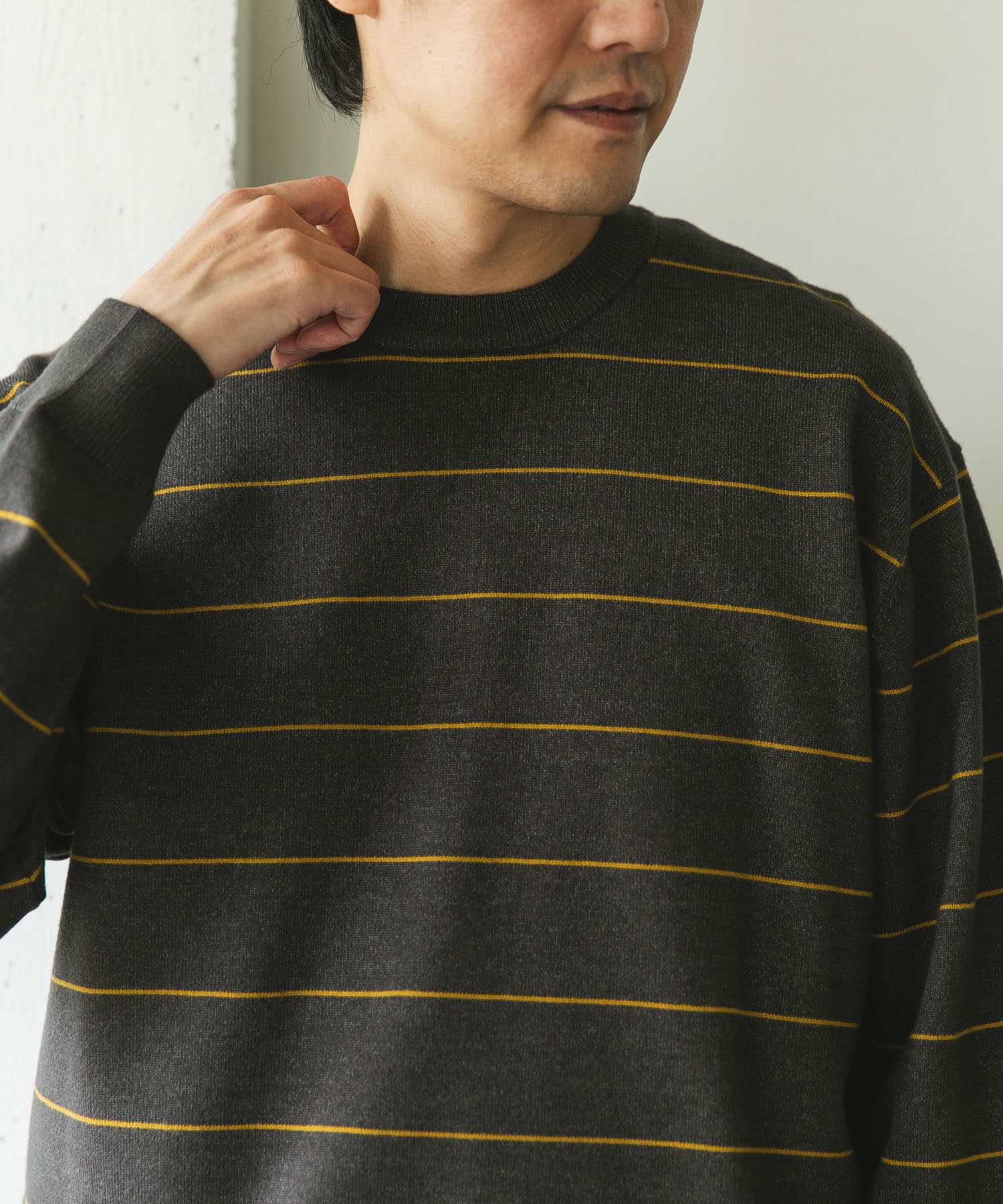 『仁村紗和さん着用』『UR TECH 200日ニット』クルーネック CHA×YEL.K XL