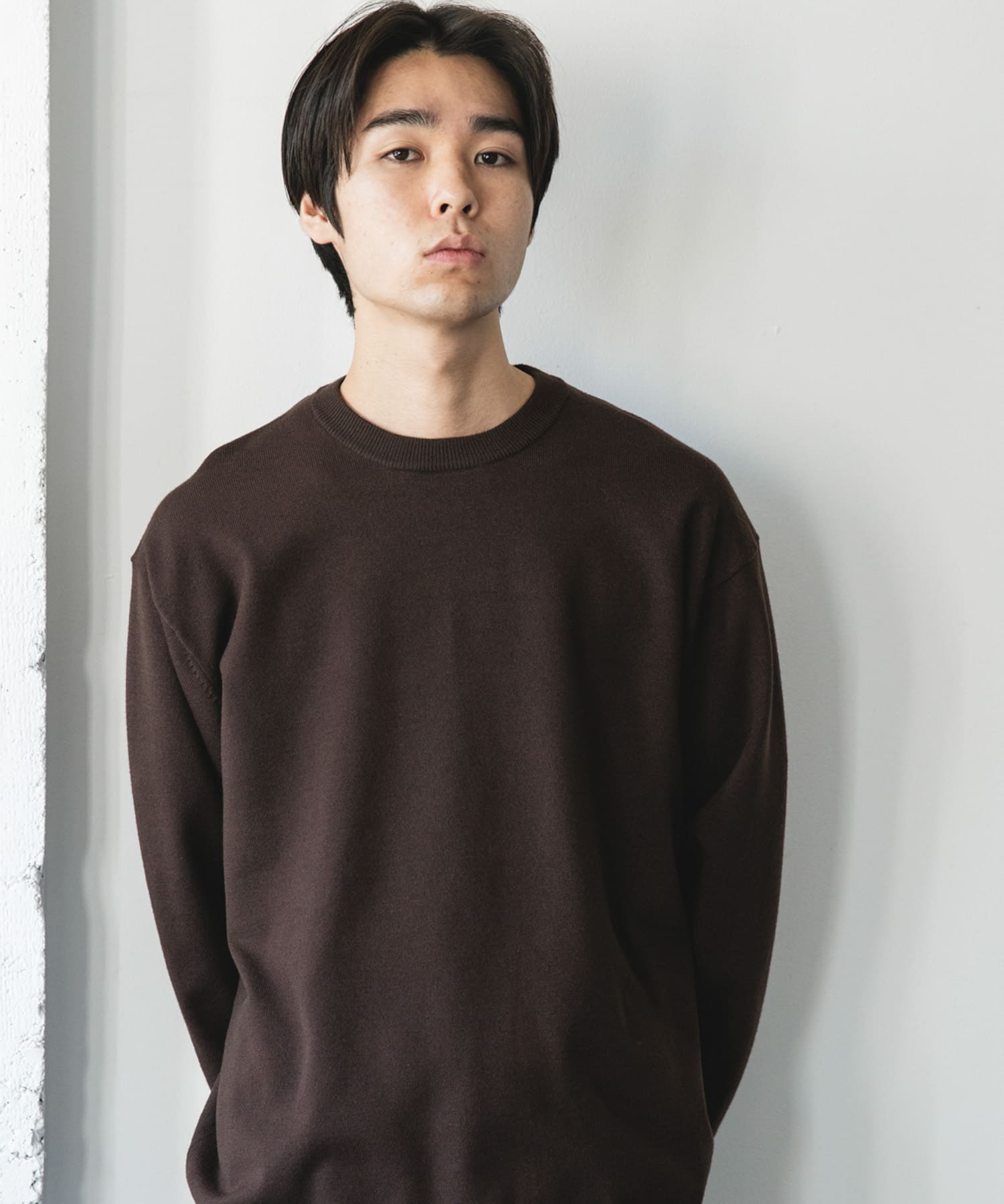 『仁村紗和さん着用』『UR TECH 200日ニット』クルーネック BROWN M