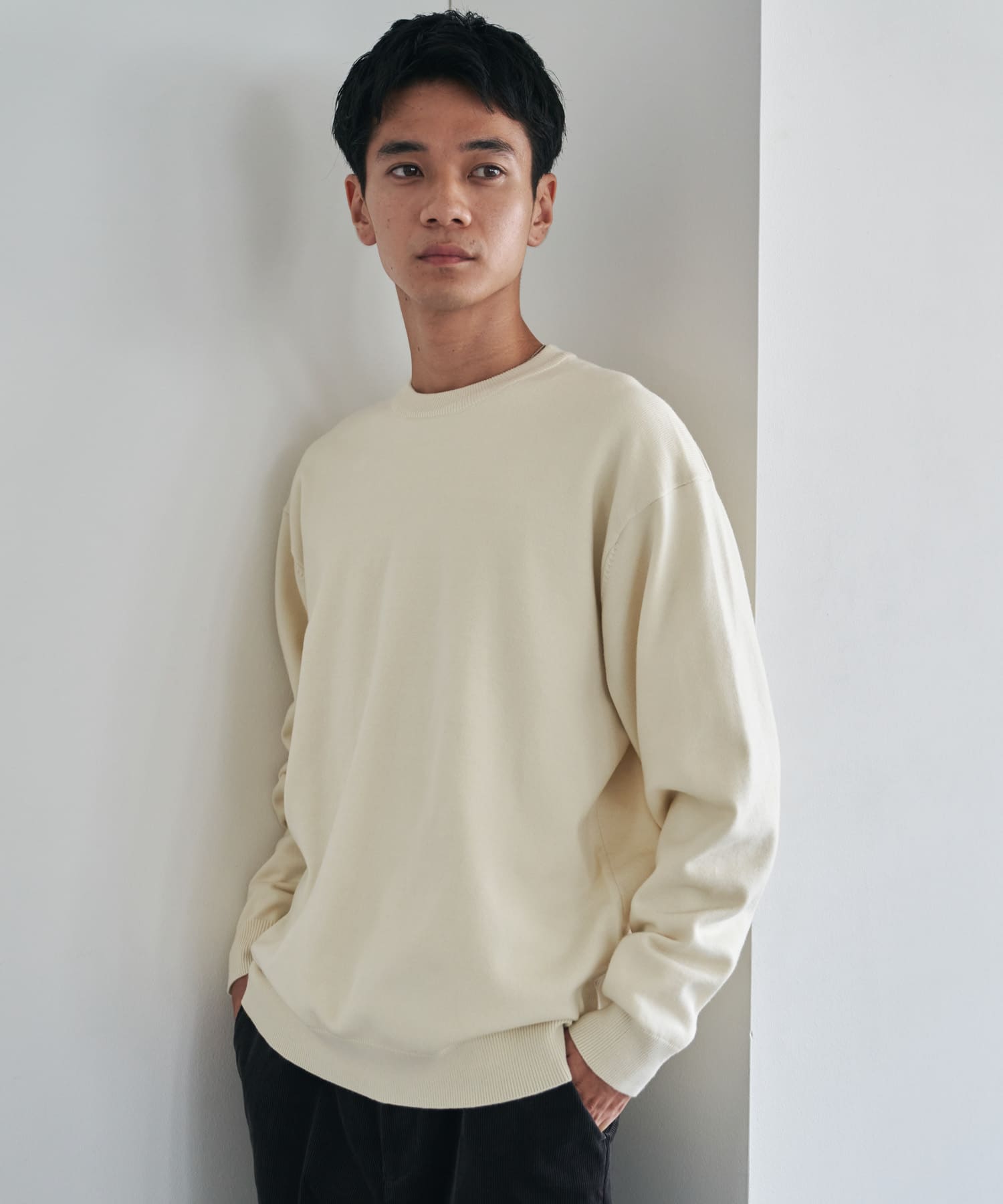 『仁村紗和さん着用』『UR TECH 200日ニット』クルーネック OFF M