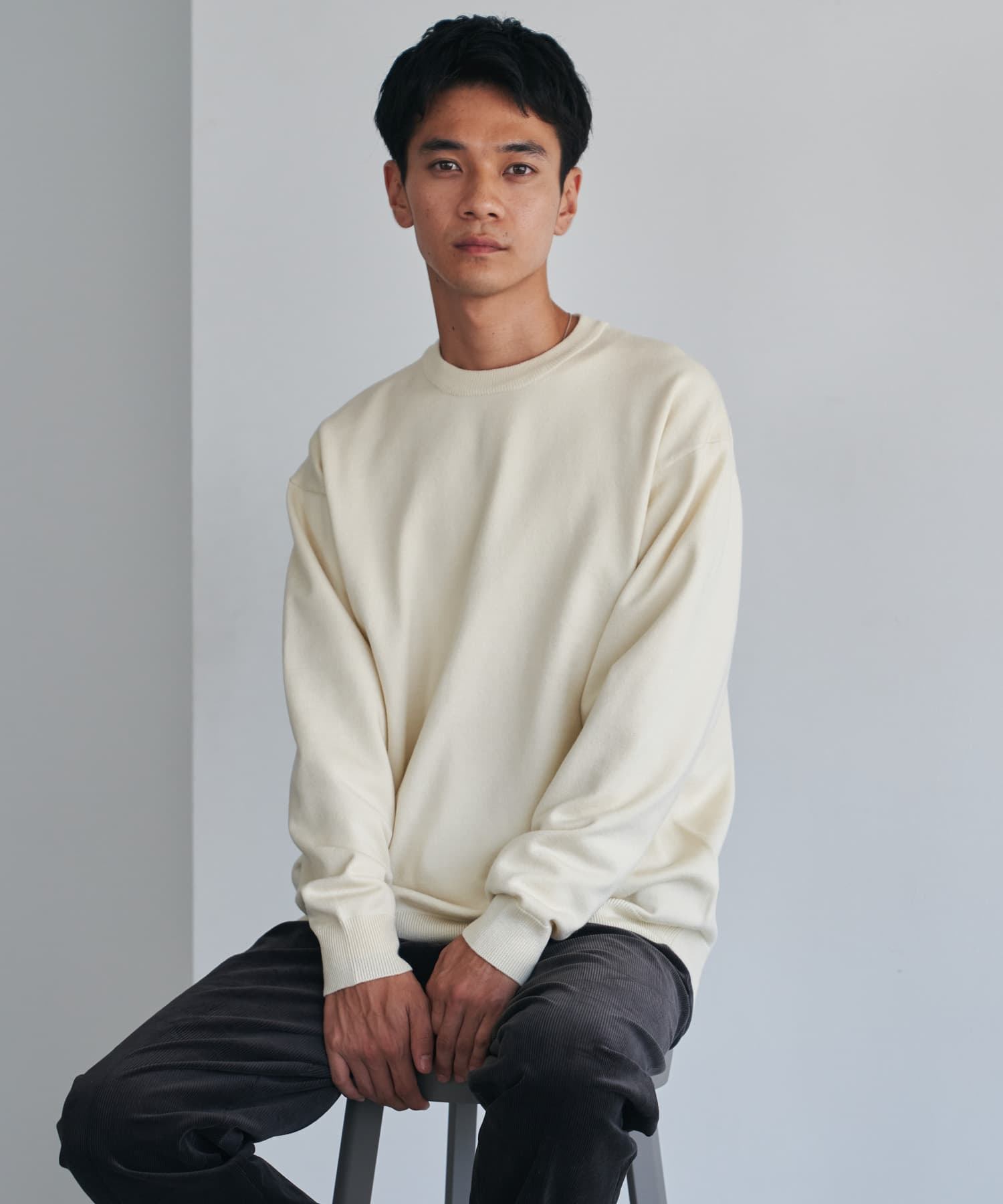 『仁村紗和さん着用』『UR TECH 200日ニット』クルーネック OFF M