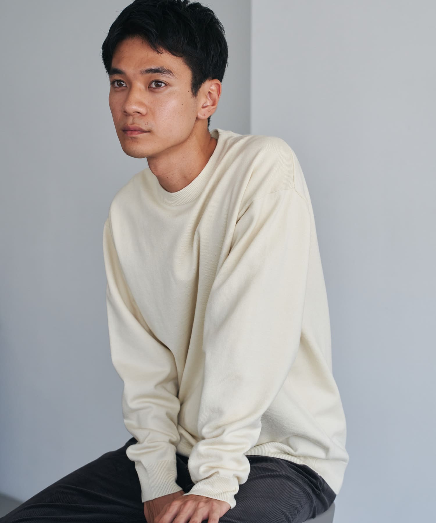 『仁村紗和さん着用』『UR TECH 200日ニット』クルーネック OFF M