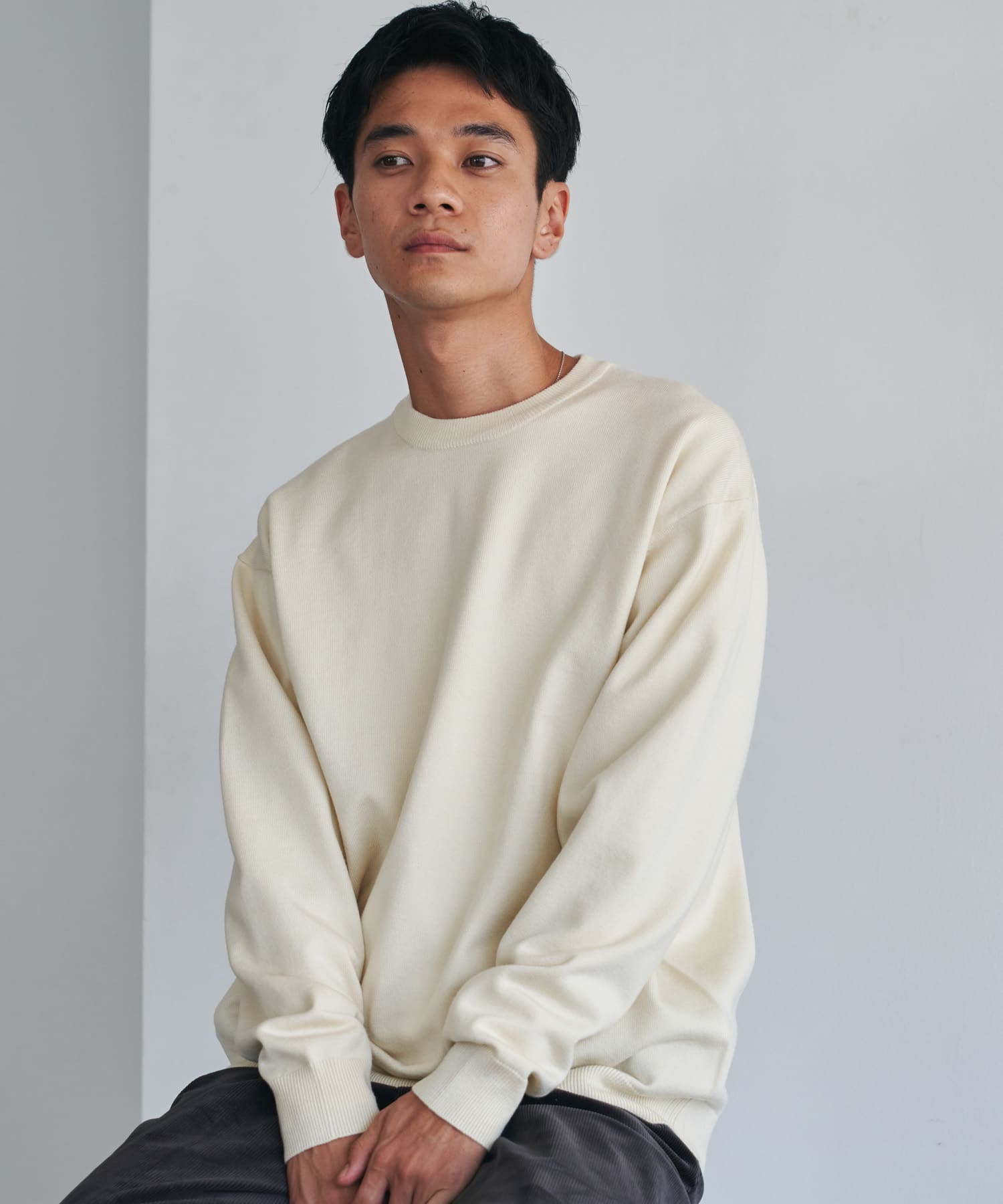 『仁村紗和さん着用』『UR TECH 200日ニット』クルーネック OFF M