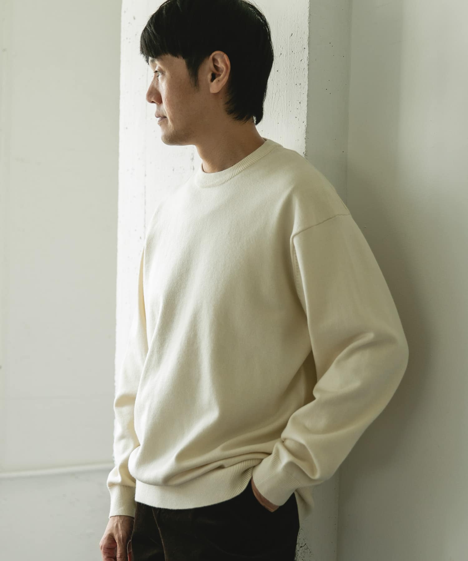 『仁村紗和さん着用』『UR TECH 200日ニット』クルーネック OFF L