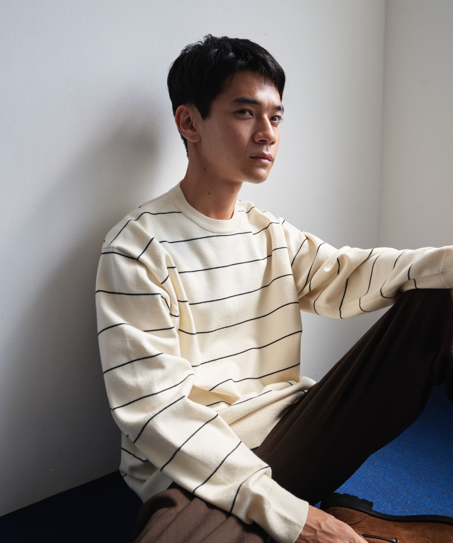 『仁村紗和さん着用』『UR TECH 200日ニット』クルーネック OFF×BLACK M