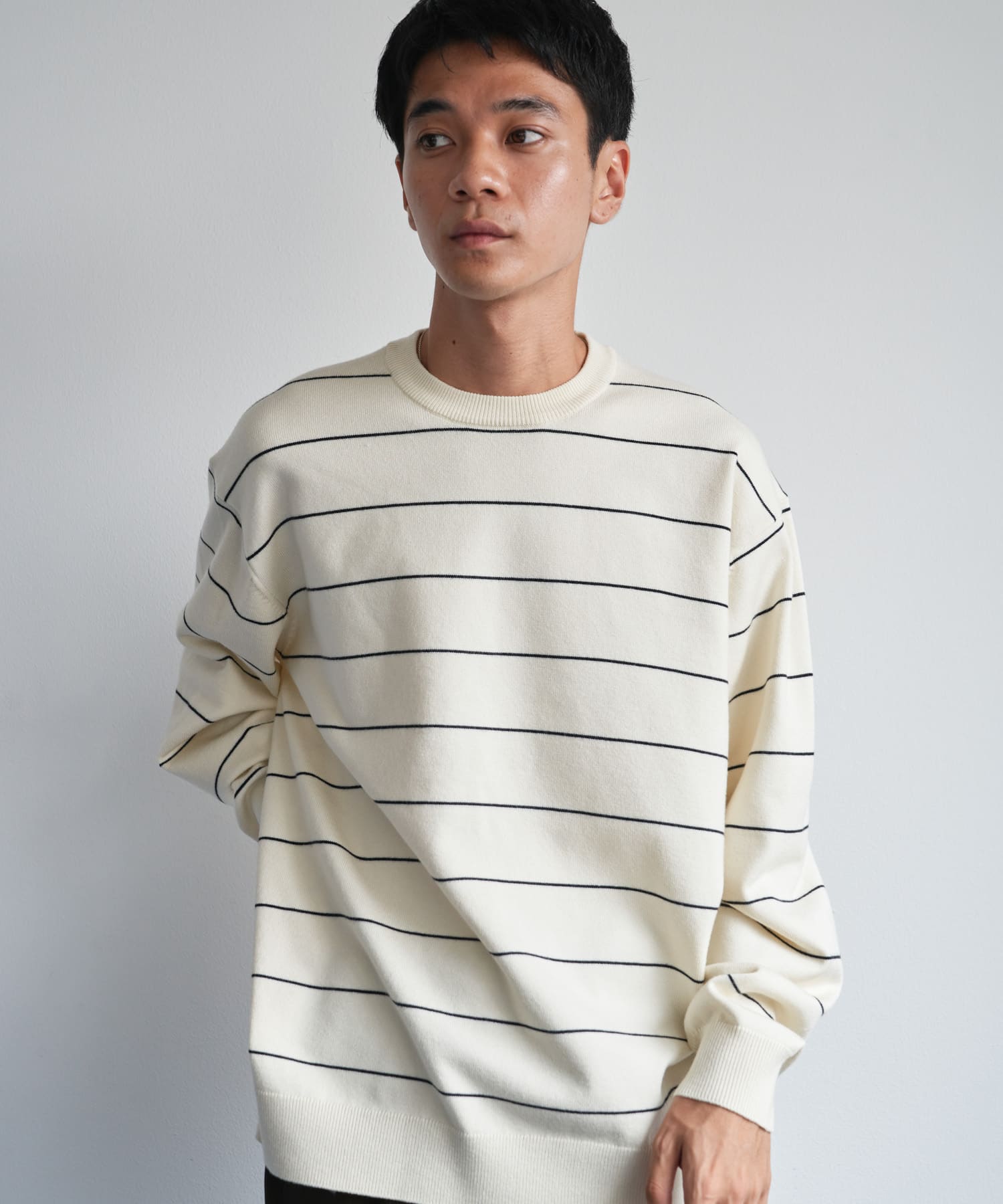 『仁村紗和さん着用』『UR TECH 200日ニット』クルーネック OFF×BLACK M