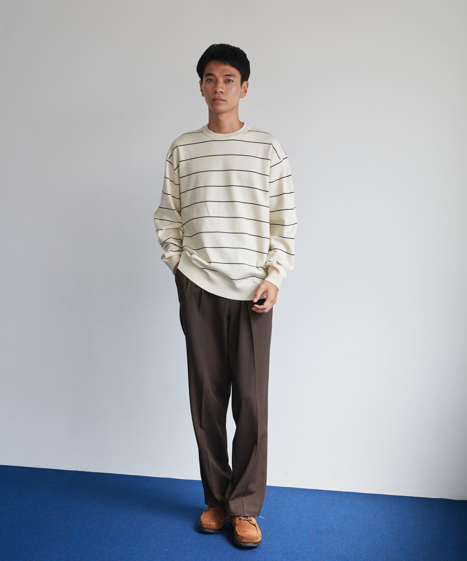 『仁村紗和さん着用』『UR TECH 200日ニット』クルーネック OFF×BLACK M