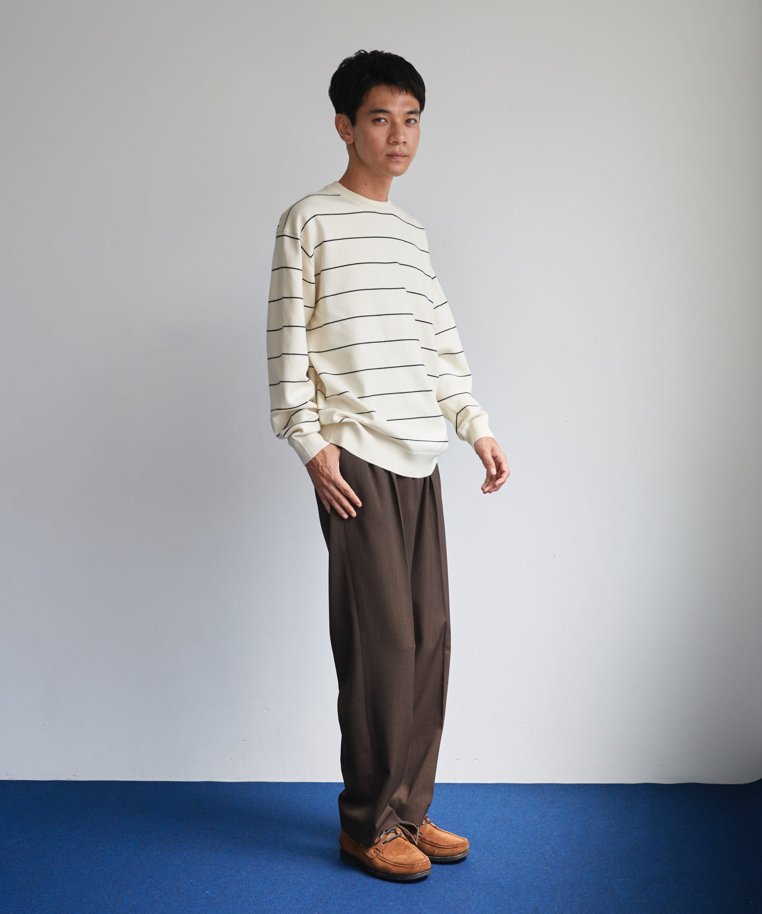 『仁村紗和さん着用』『UR TECH 200日ニット』クルーネック OFF×BLACK L