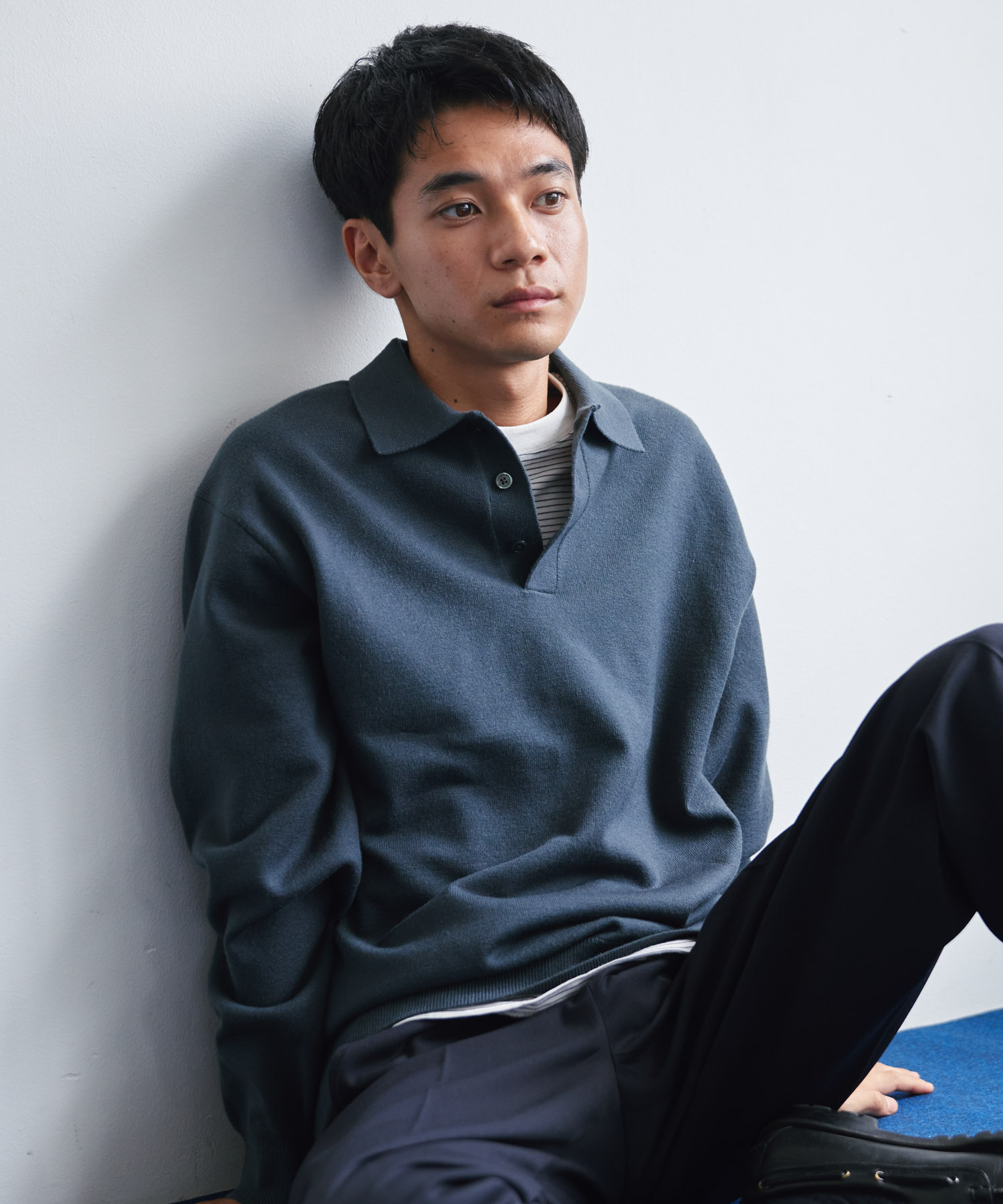 『XLサイズ/WEB限定/仁村紗和さん着用』『UR TECH 200日ニット』 ポロシャツ