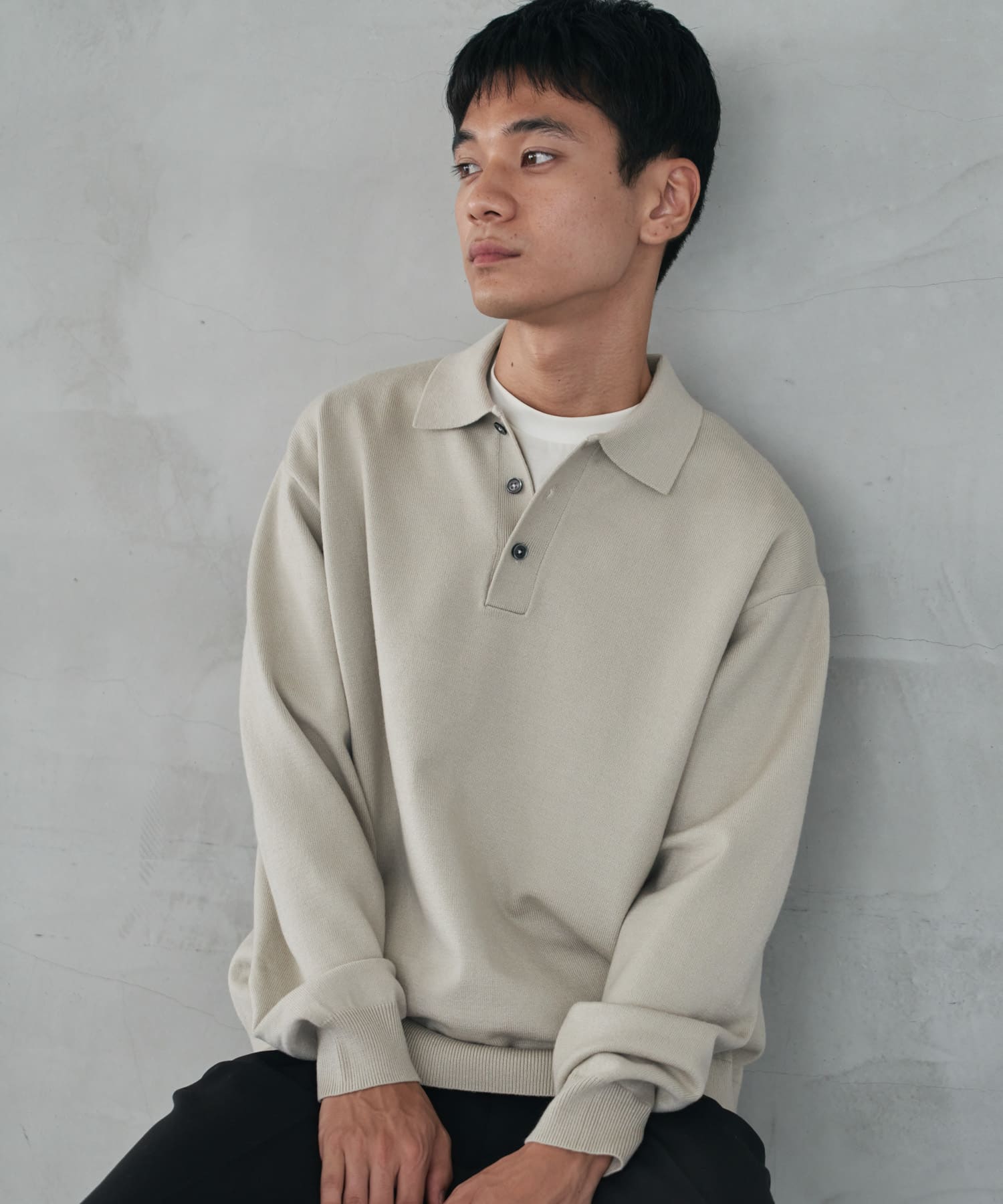 『XLサイズ/WEB限定/仁村紗和さん着用』『UR TECH 200日ニット』 ポロシャツ