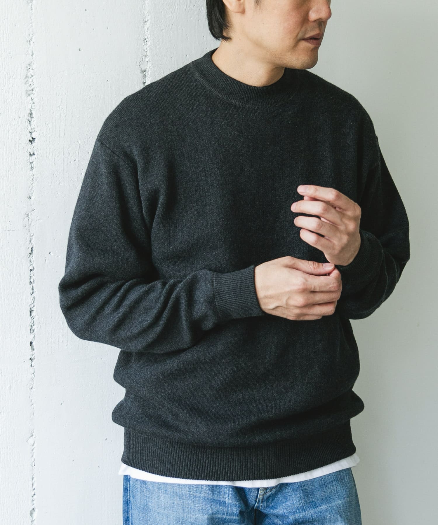 『一部WEB限定カラー』コットンウール クルーネックニット