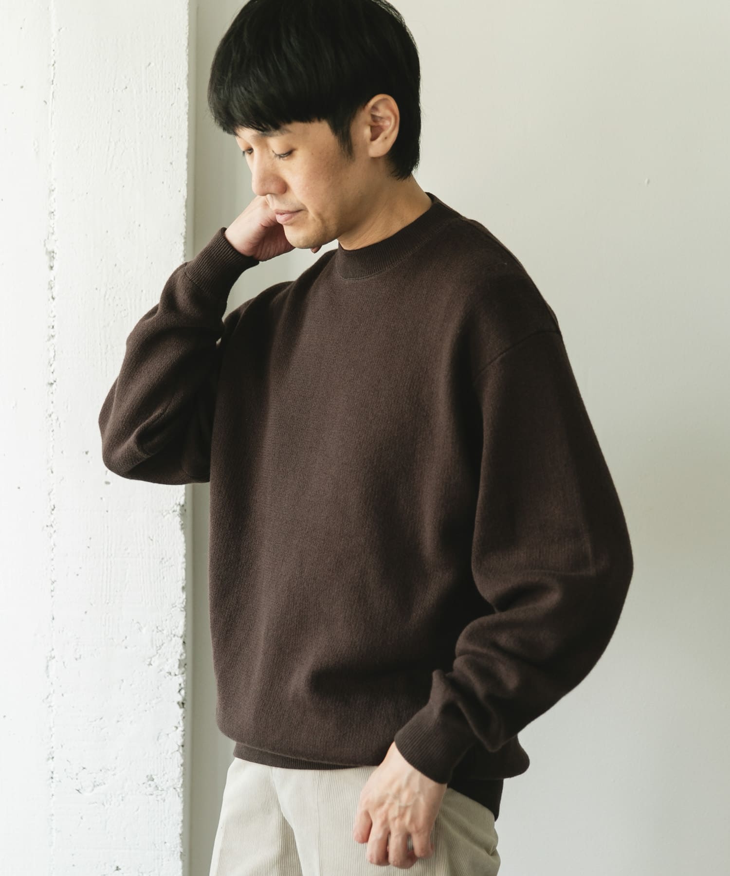 『一部WEB限定カラー』コットンウール クルーネックニット