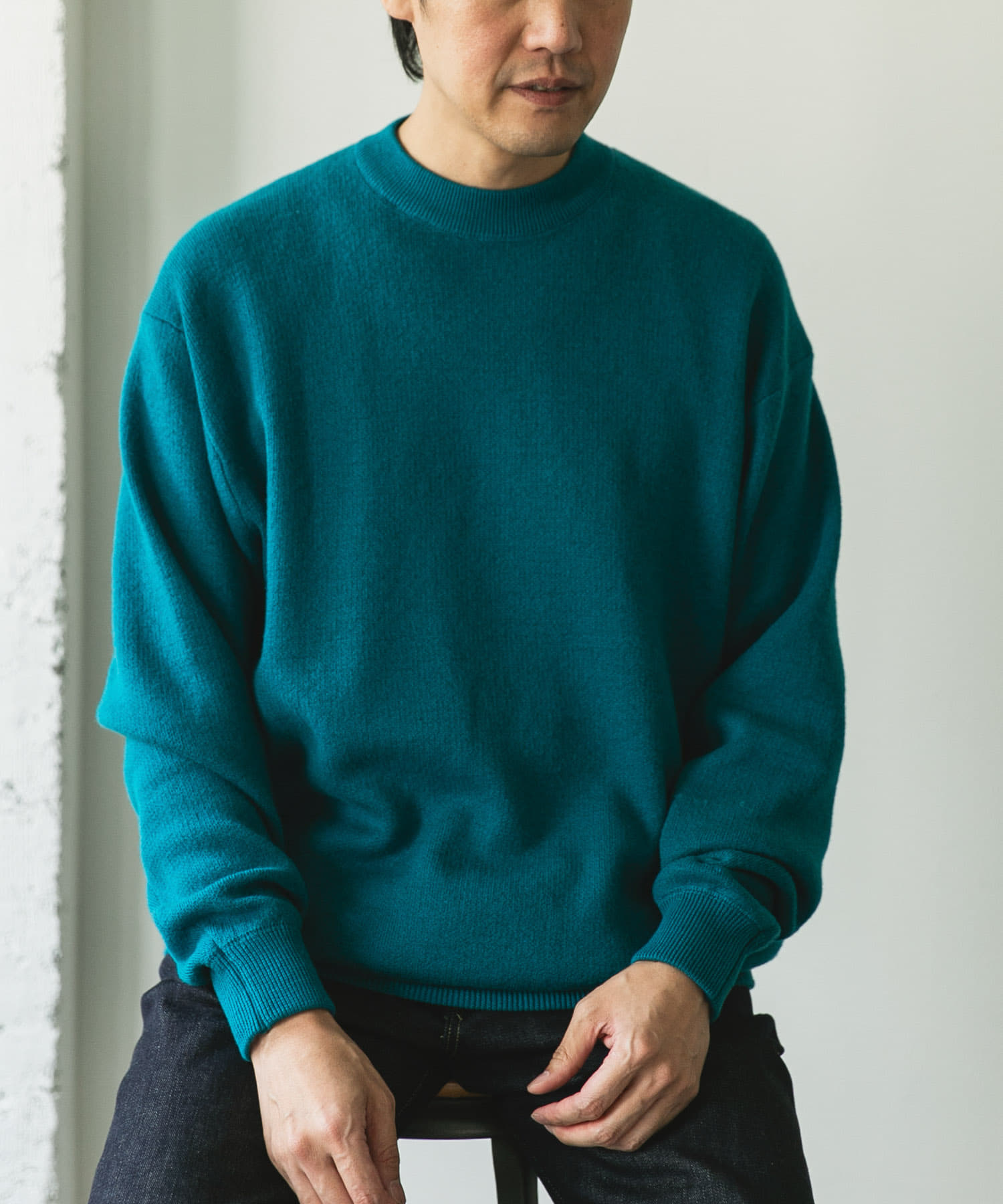 『一部WEB限定カラー』コットンウール クルーネックニット