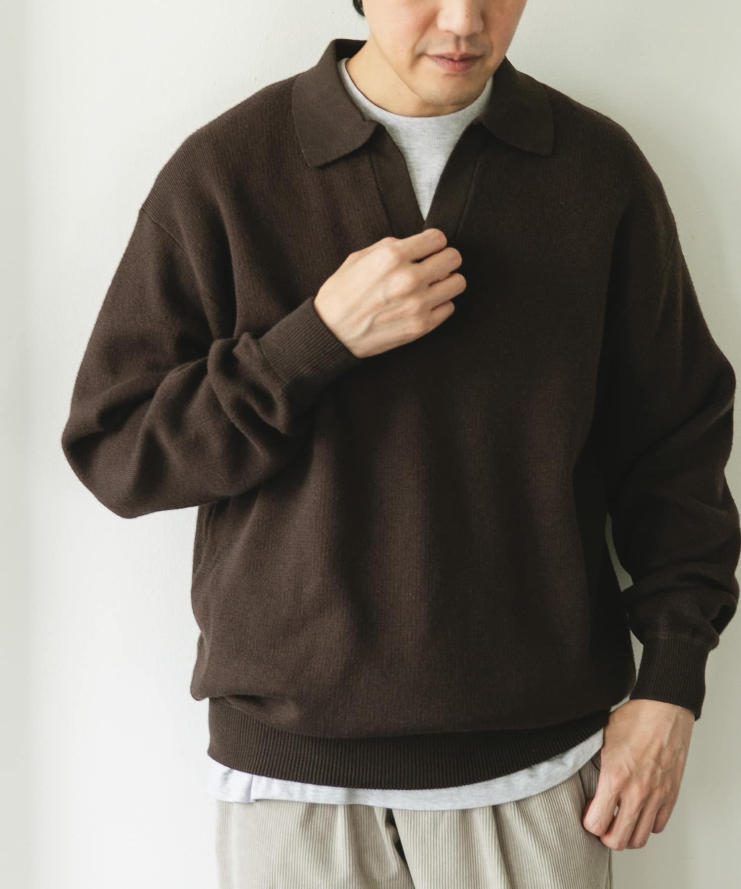 『一部WEB限定カラー』コットンウール スキッパーニット