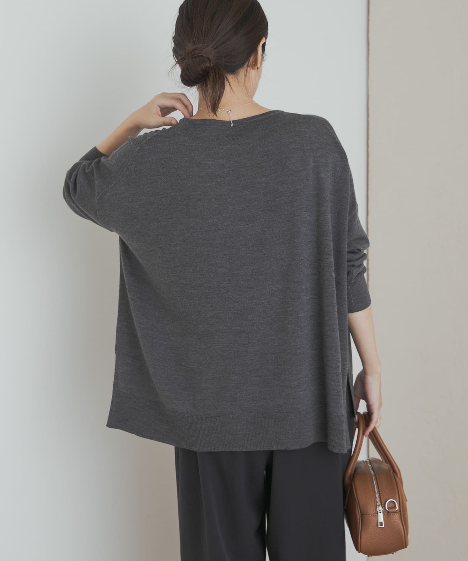 ウォッシャブルウールワイドプルオーバー(M 杢BEIGE): トップス｜URBAN