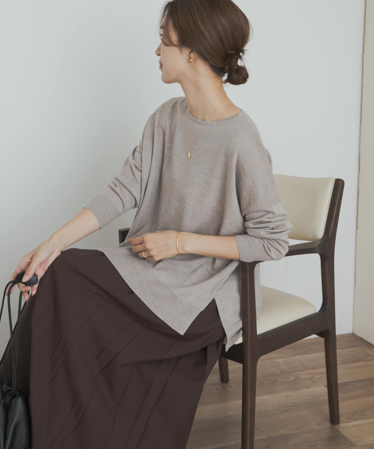 ウォッシャブルウールワイドプルオーバー