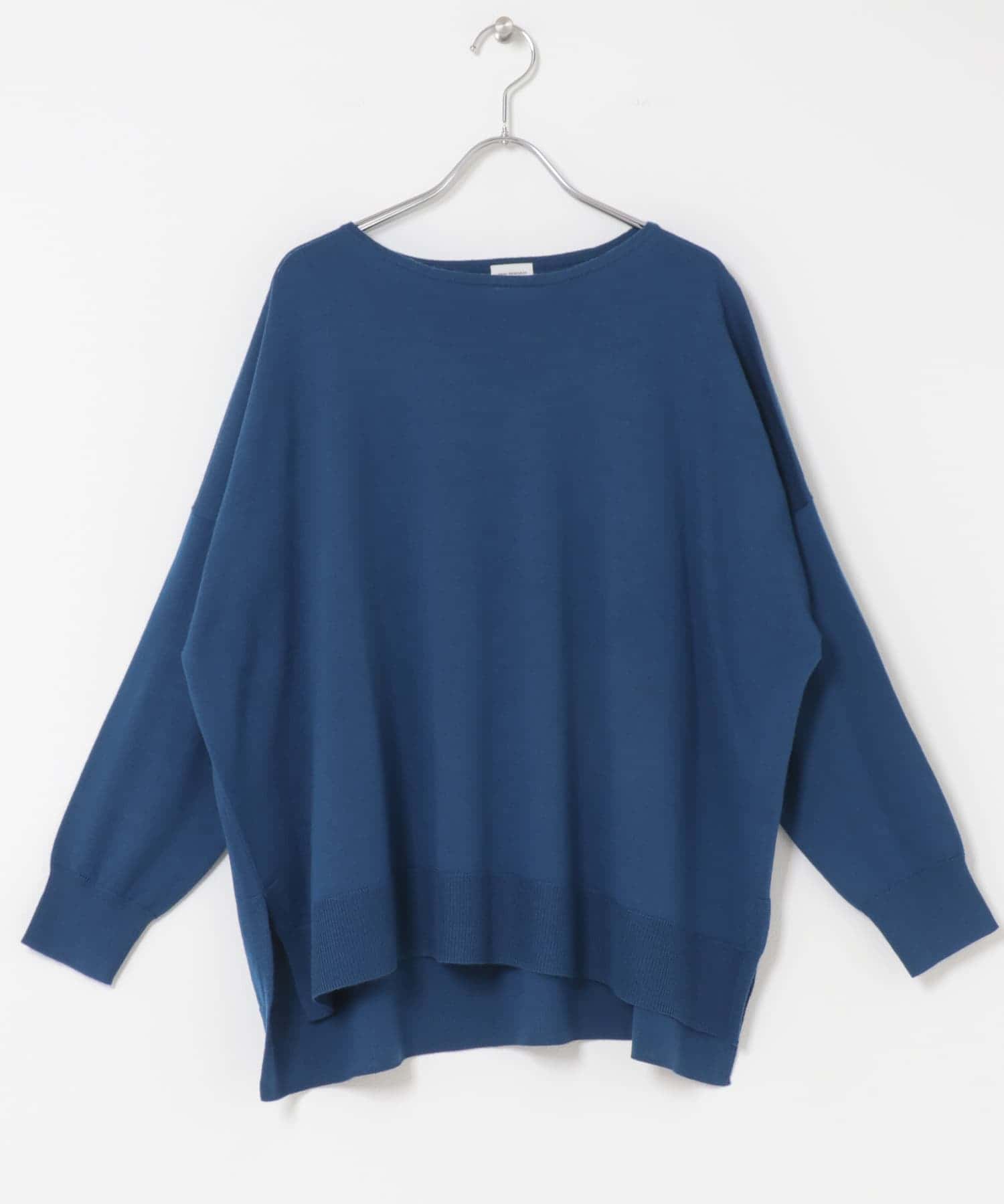 ウォッシャブルウールワイドプルオーバー BLUE M