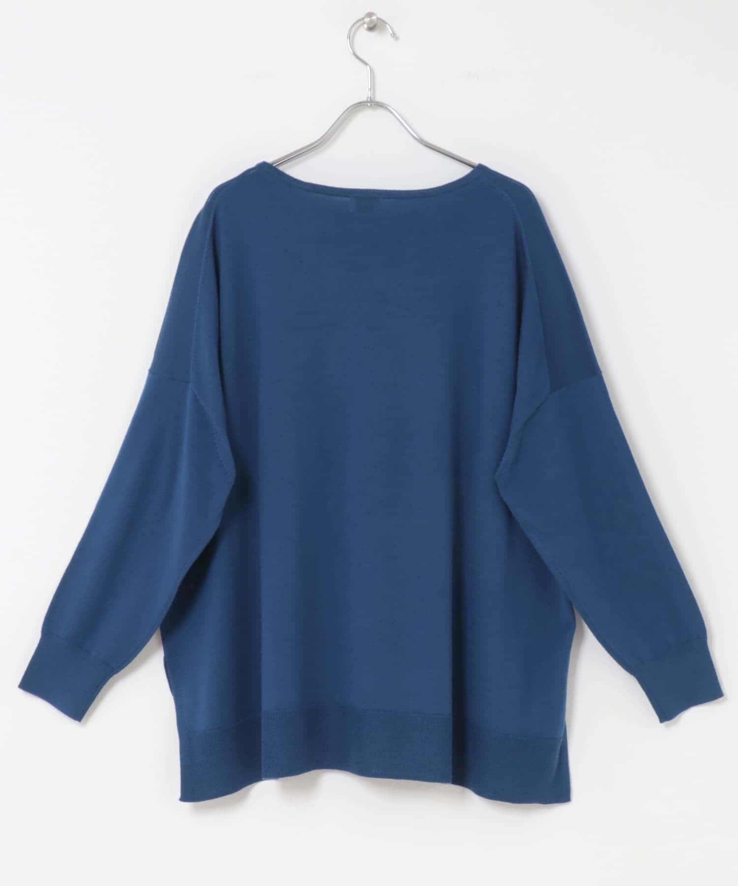 ウォッシャブルウールワイドプルオーバー BLUE M