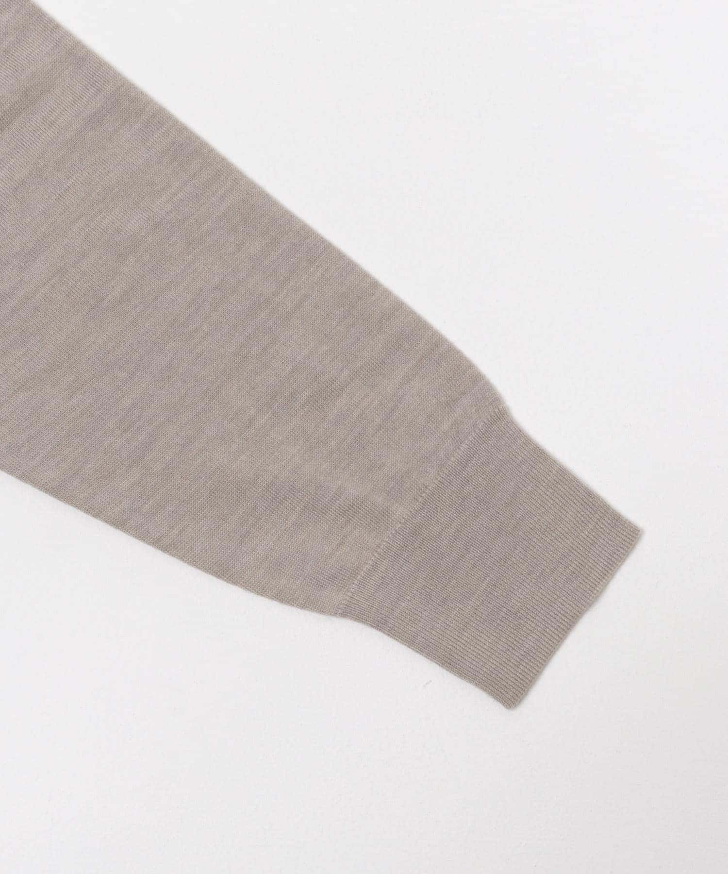 ウォッシャブルウールVネックワイドカーディガン 杢BEIGE M