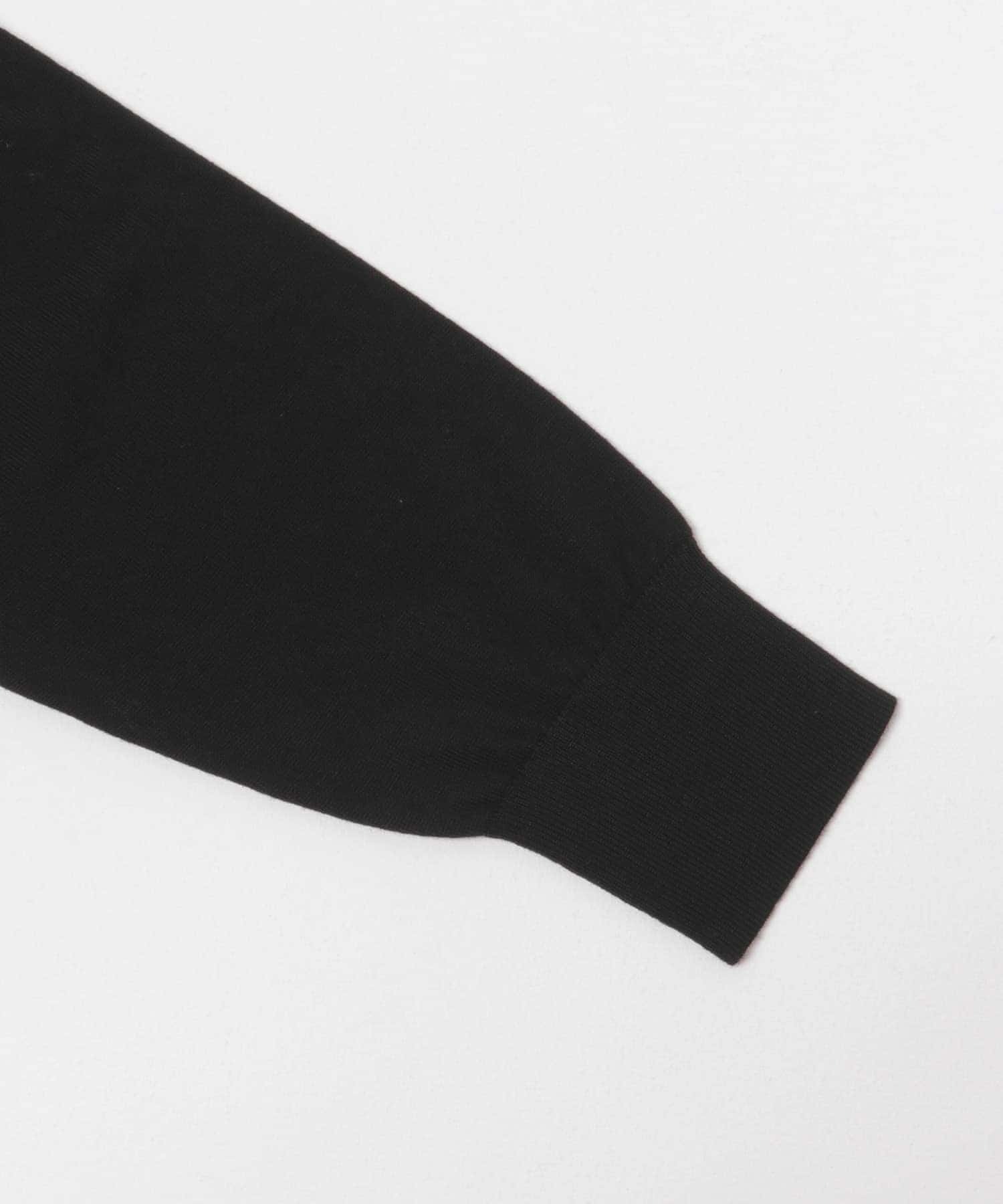 ウォッシャブルウールVネックワイドカーディガン BLACK M