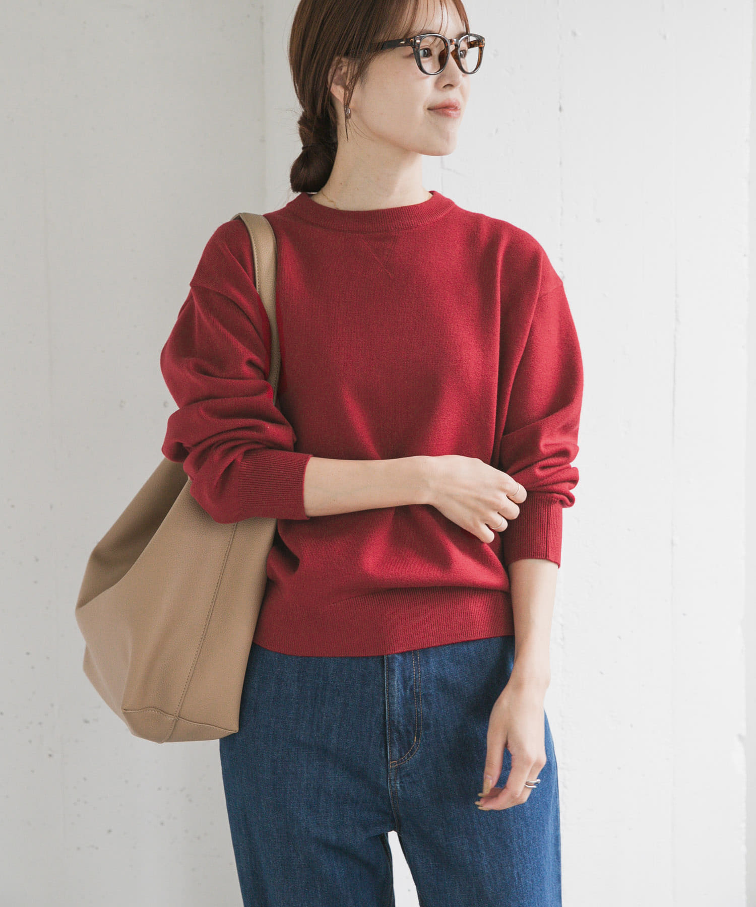 『仁村紗和さん着用』『UR TECH 200日ニット』スウェットライクプルオーバー