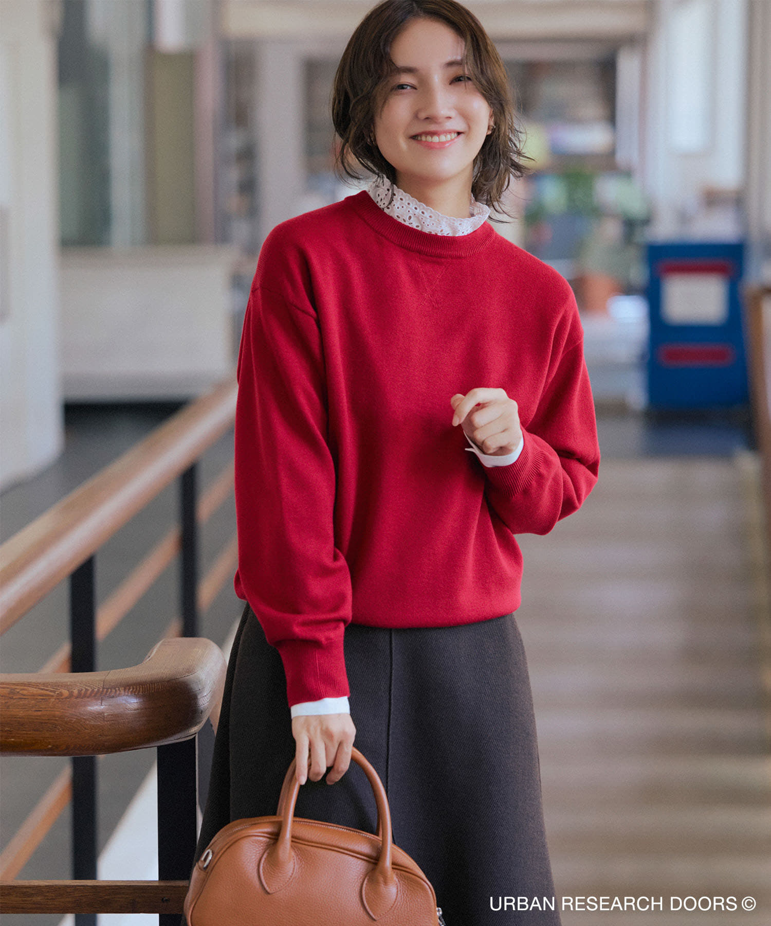 仁村紗和さん着用』『UR TECH 200日ニット』スウェットライクプル