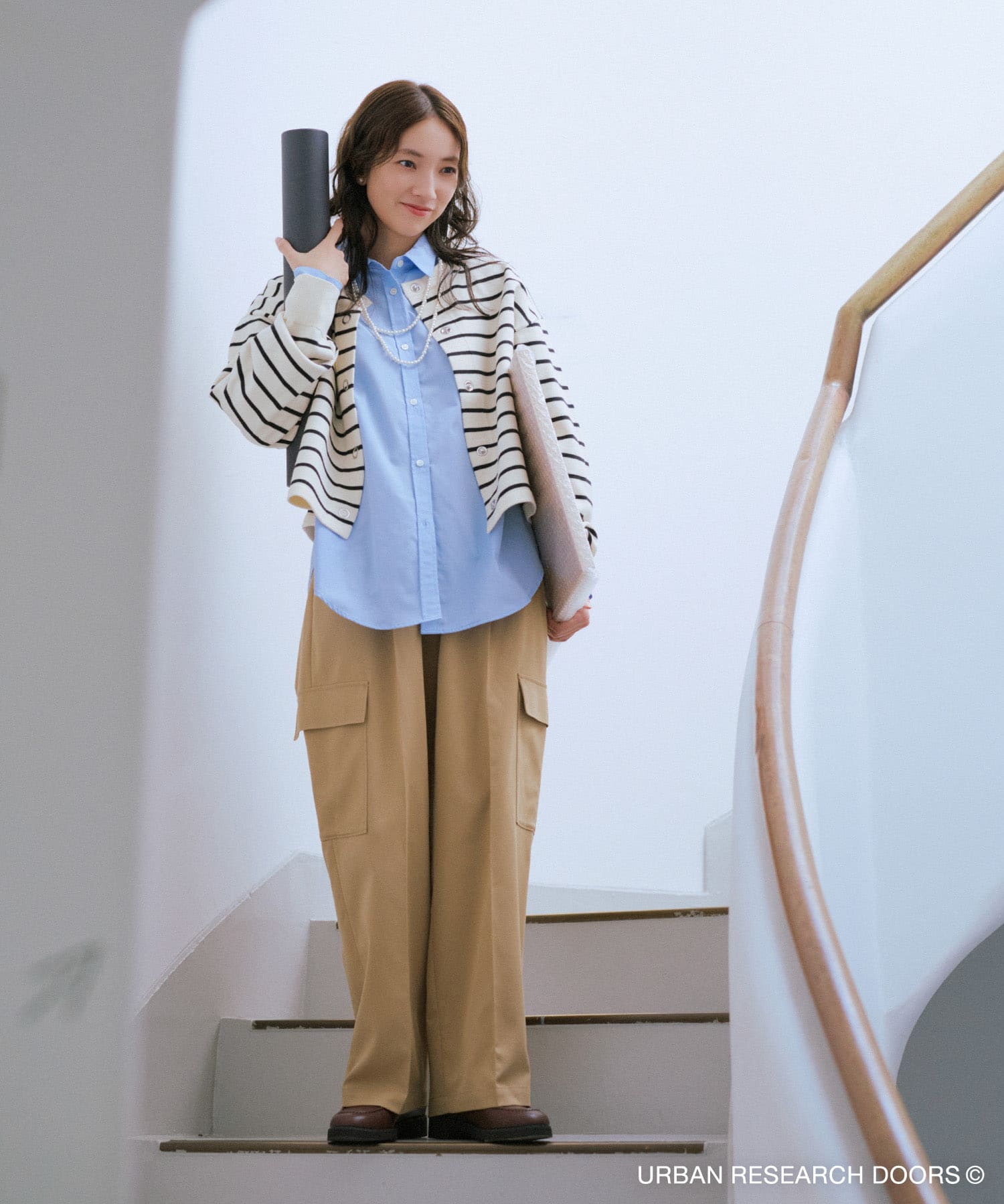 仁村紗和さん着用』『UR TECH 200日ニット』リングドットカーディガン