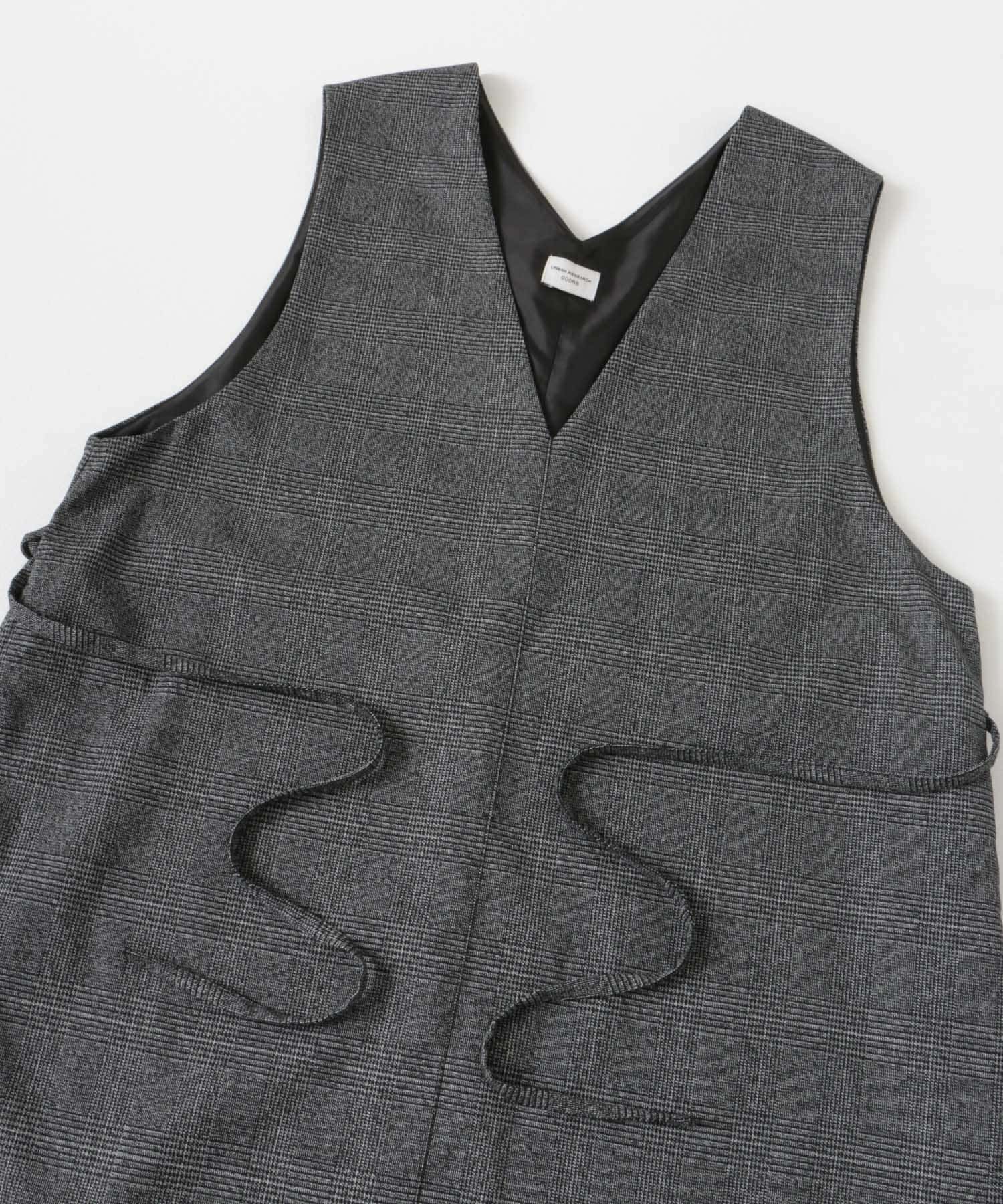 『UR TECH』ツイルフレアジャンパースカート GLEN CHECK M