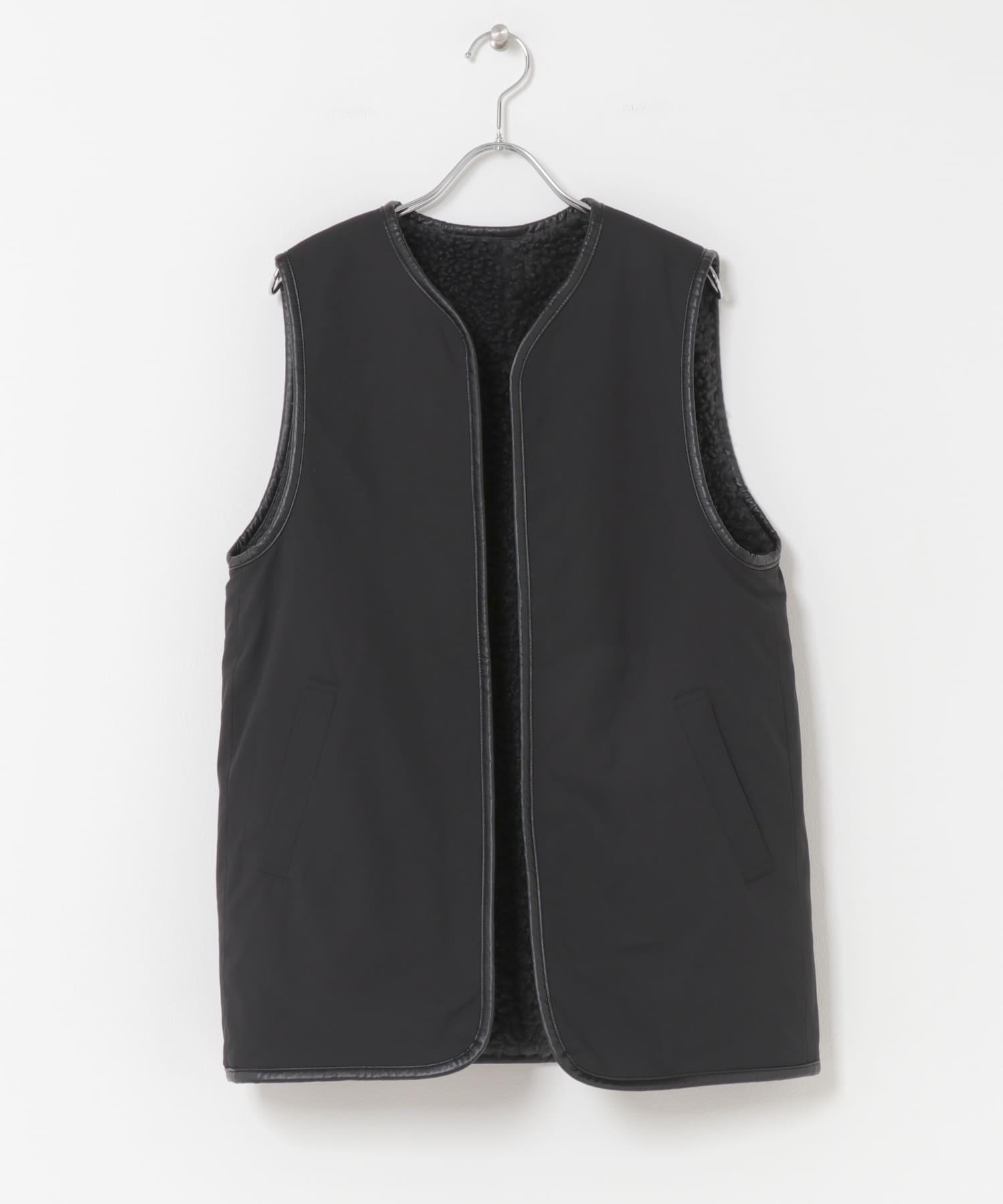 リバーシブルボアベスト CHARCOAL M