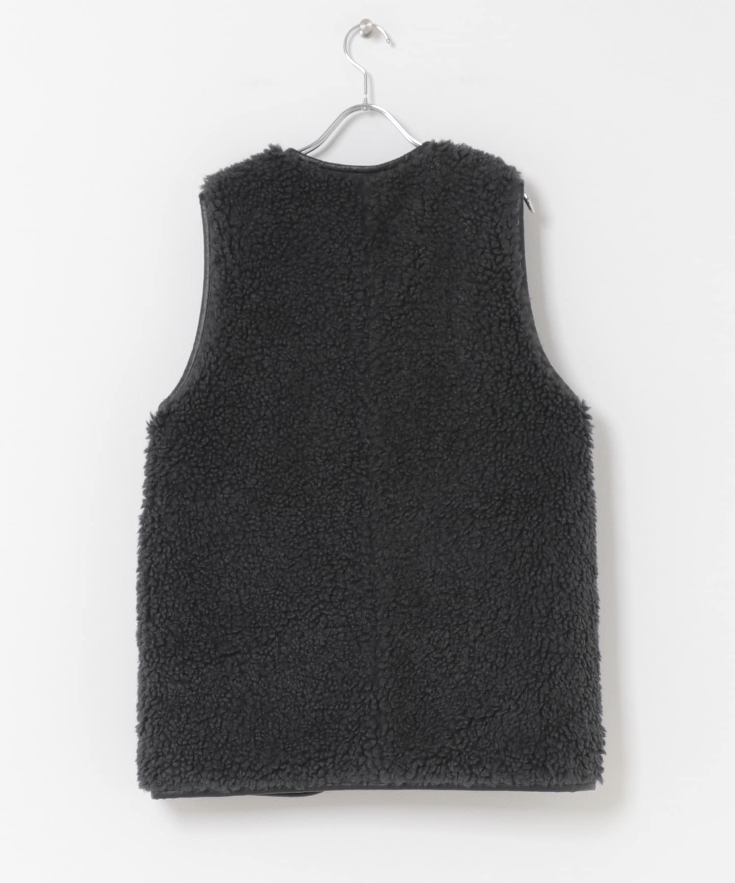 リバーシブルボアベスト CHARCOAL M