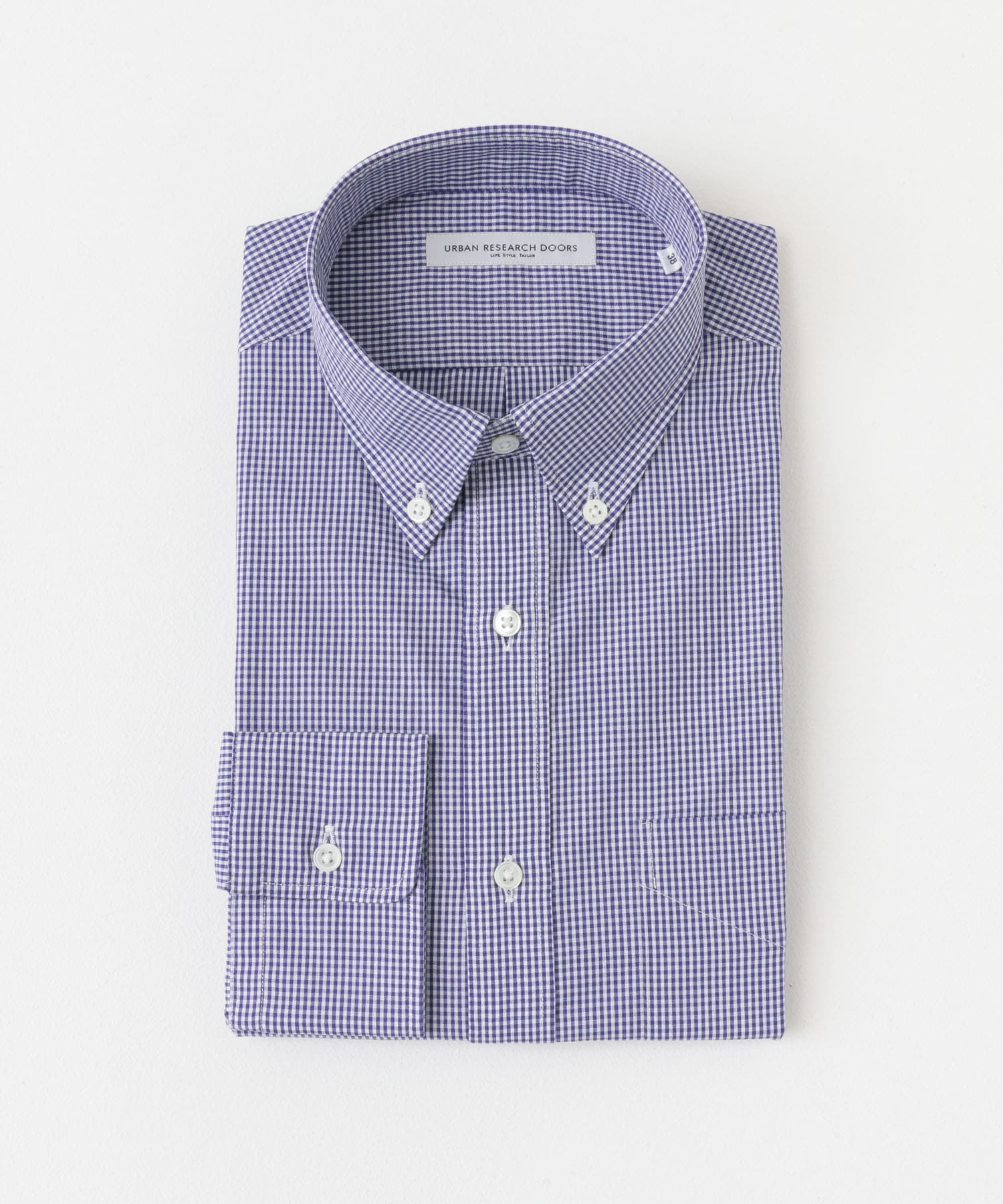 LIFE STYLE TAILOR　ボタンダウンチェックシャツ NAVY-CH 38