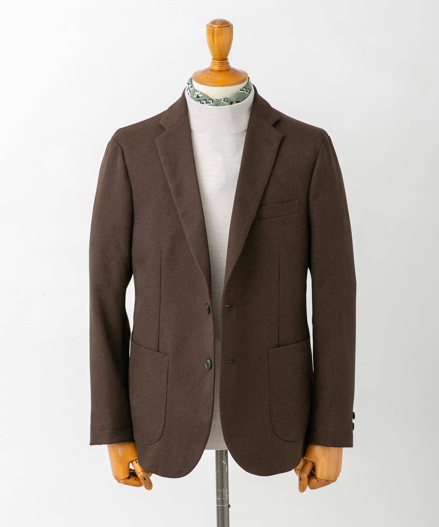 LIFE STYLE TAILOR　ウールライクコンフォータブルジャケット BROWN L