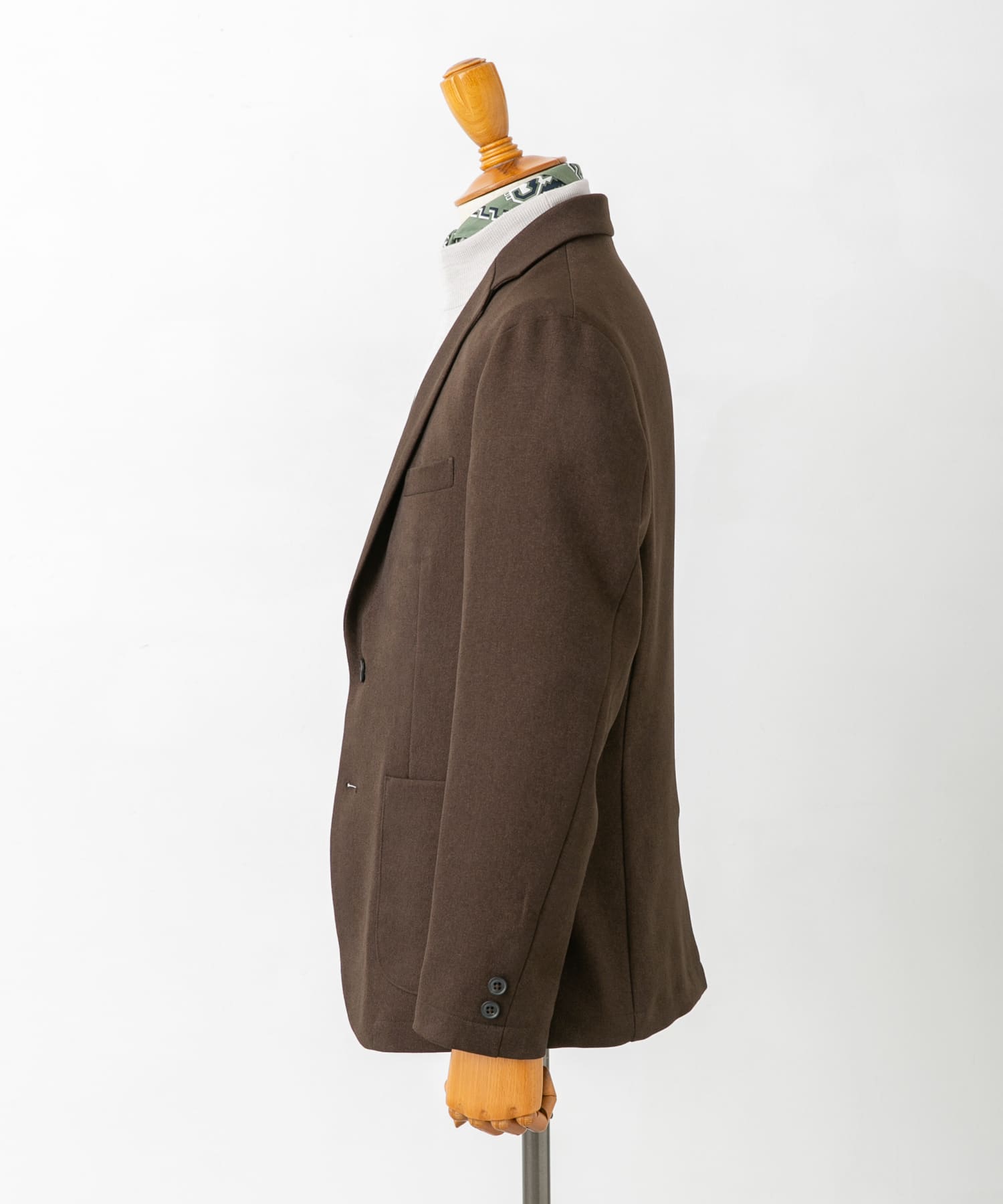 LIFE STYLE TAILOR　ウールライクコンフォータブルジャケット BROWN L