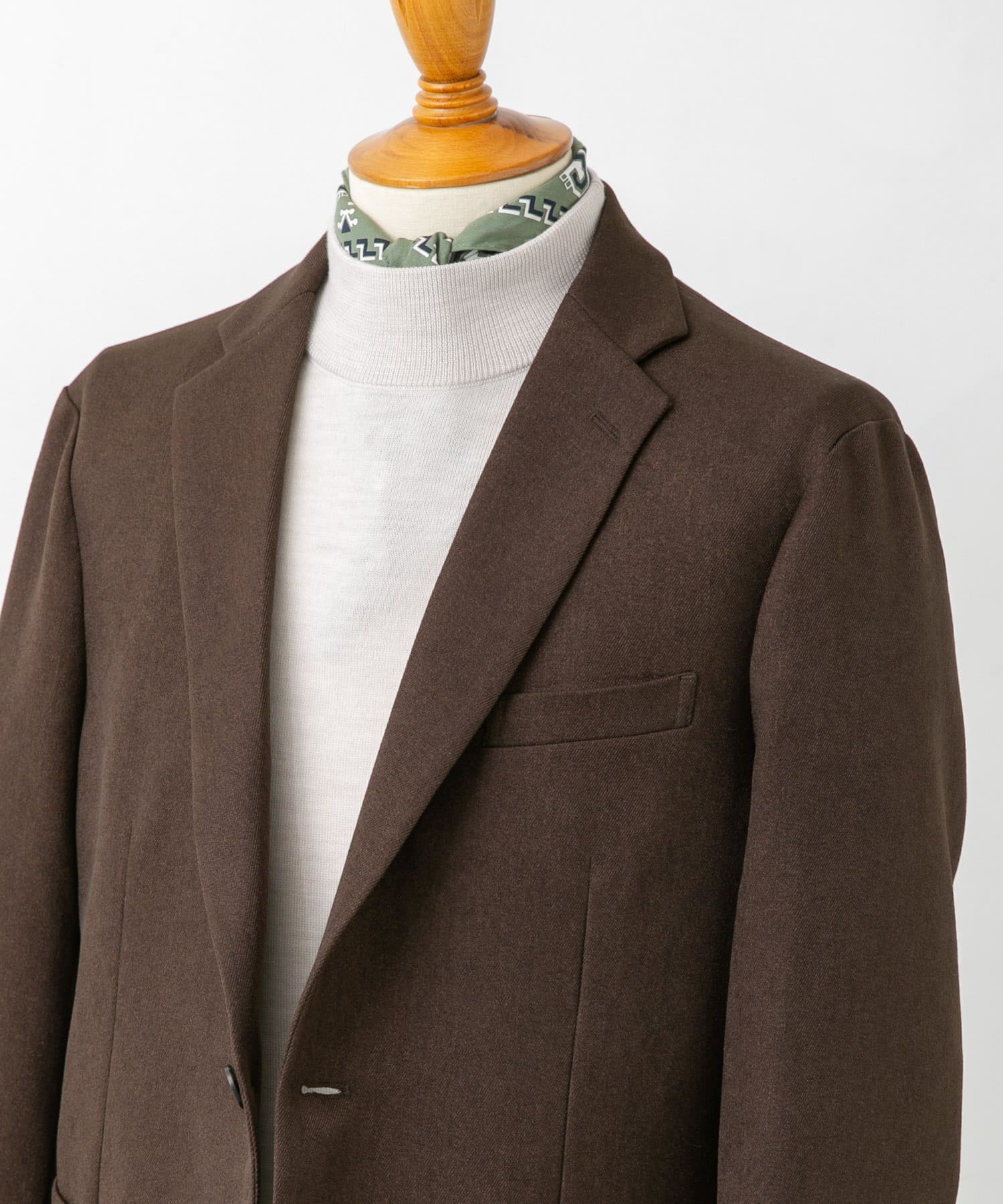 LIFE STYLE TAILOR　ウールライクコンフォータブルジャケット BROWN L