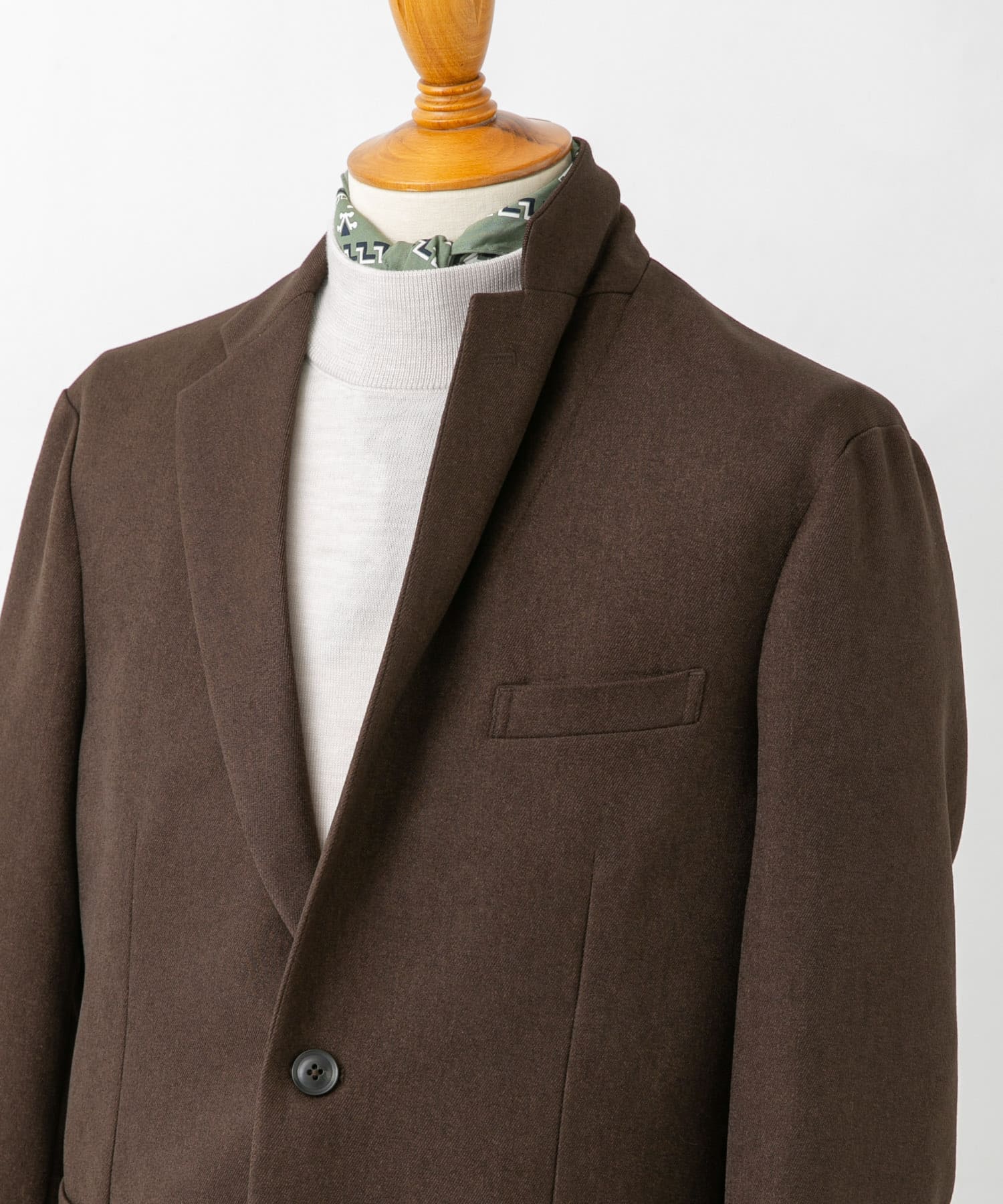 LIFE STYLE TAILOR　ウールライクコンフォータブルジャケット BROWN L