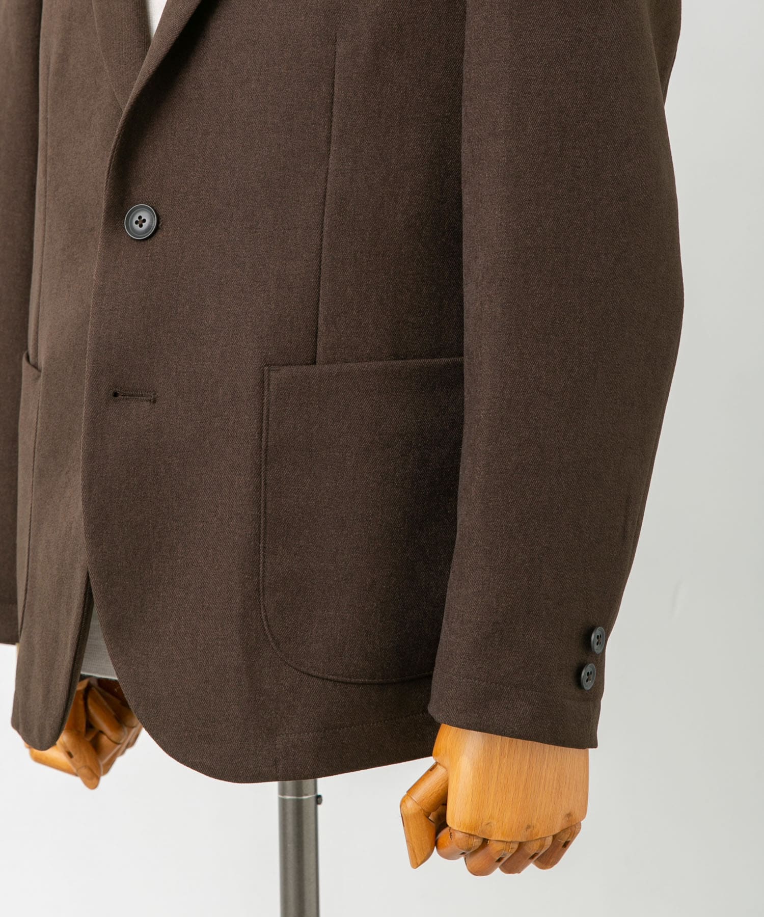 LIFE STYLE TAILOR　ウールライクコンフォータブルジャケット BROWN L