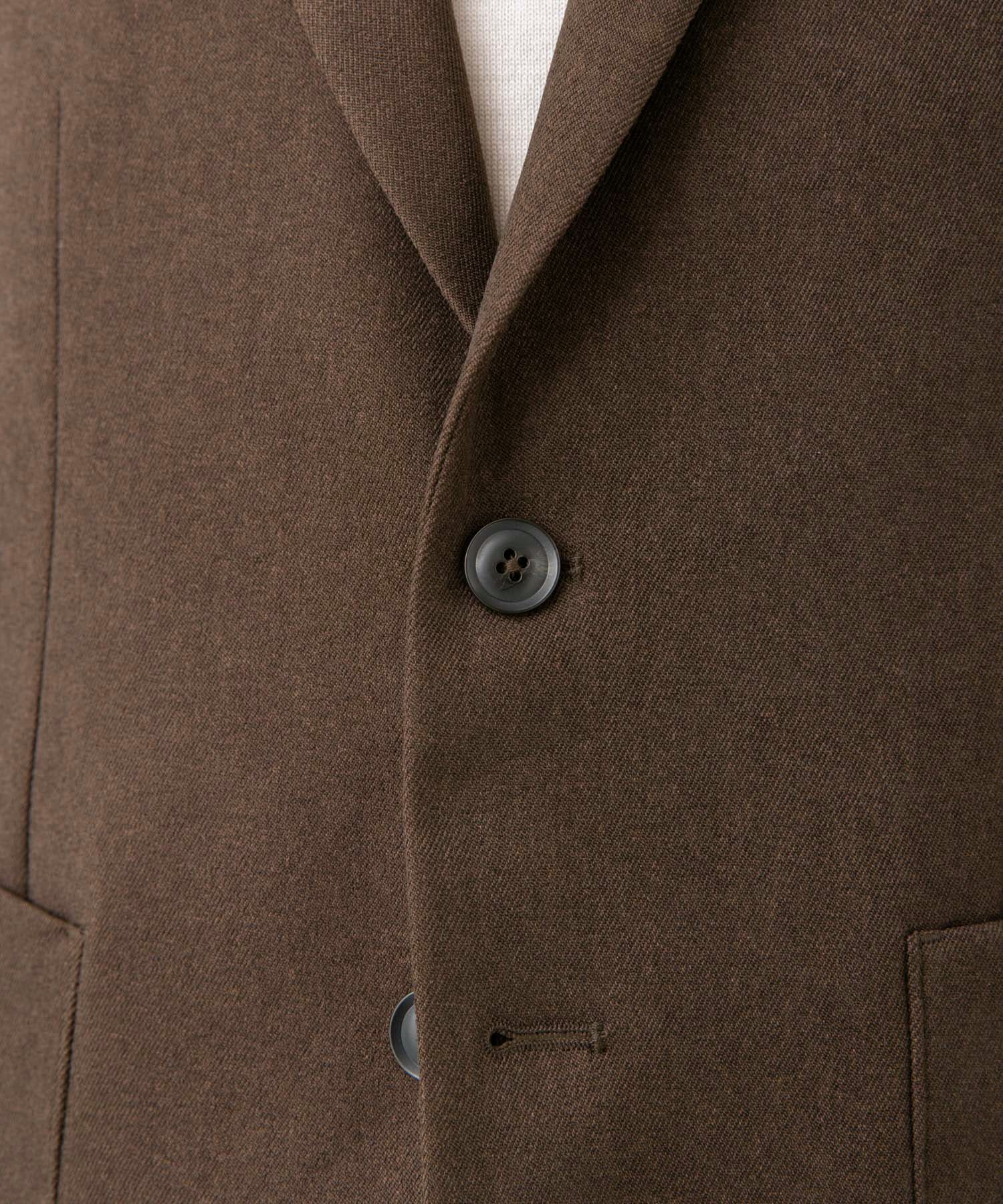 LIFE STYLE TAILOR　ウールライクコンフォータブルジャケット BROWN XL