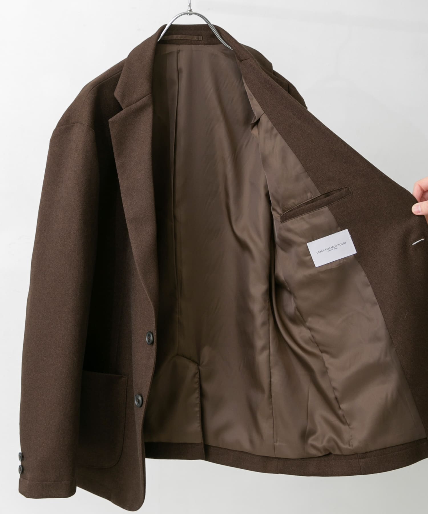 LIFE STYLE TAILOR　ウールライクコンフォータブルジャケット BROWN S