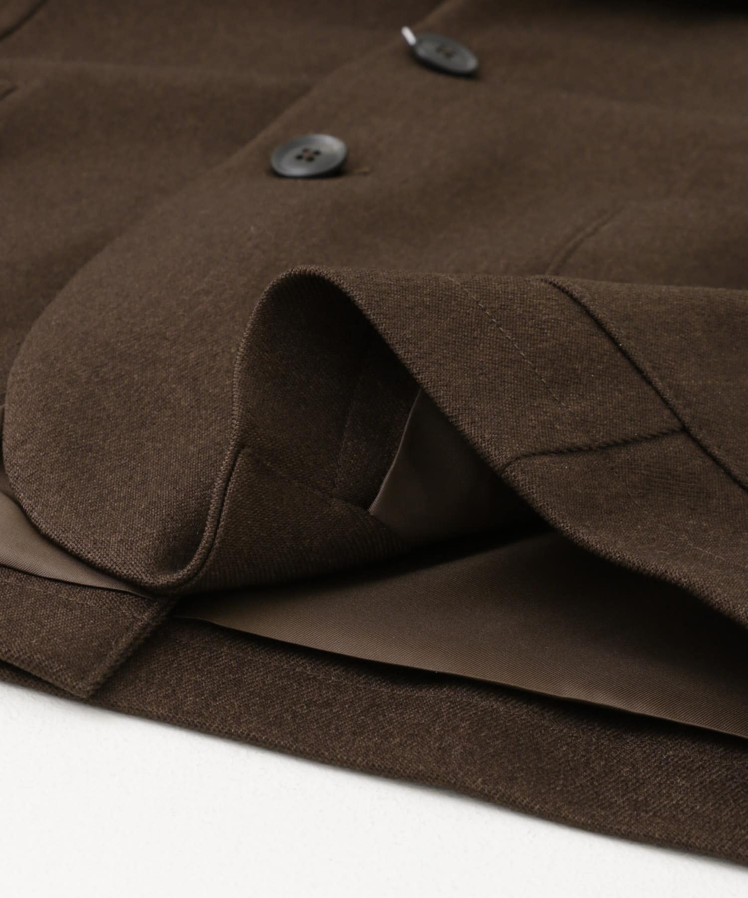 LIFE STYLE TAILOR　ウールライクコンフォータブルジャケット BROWN S