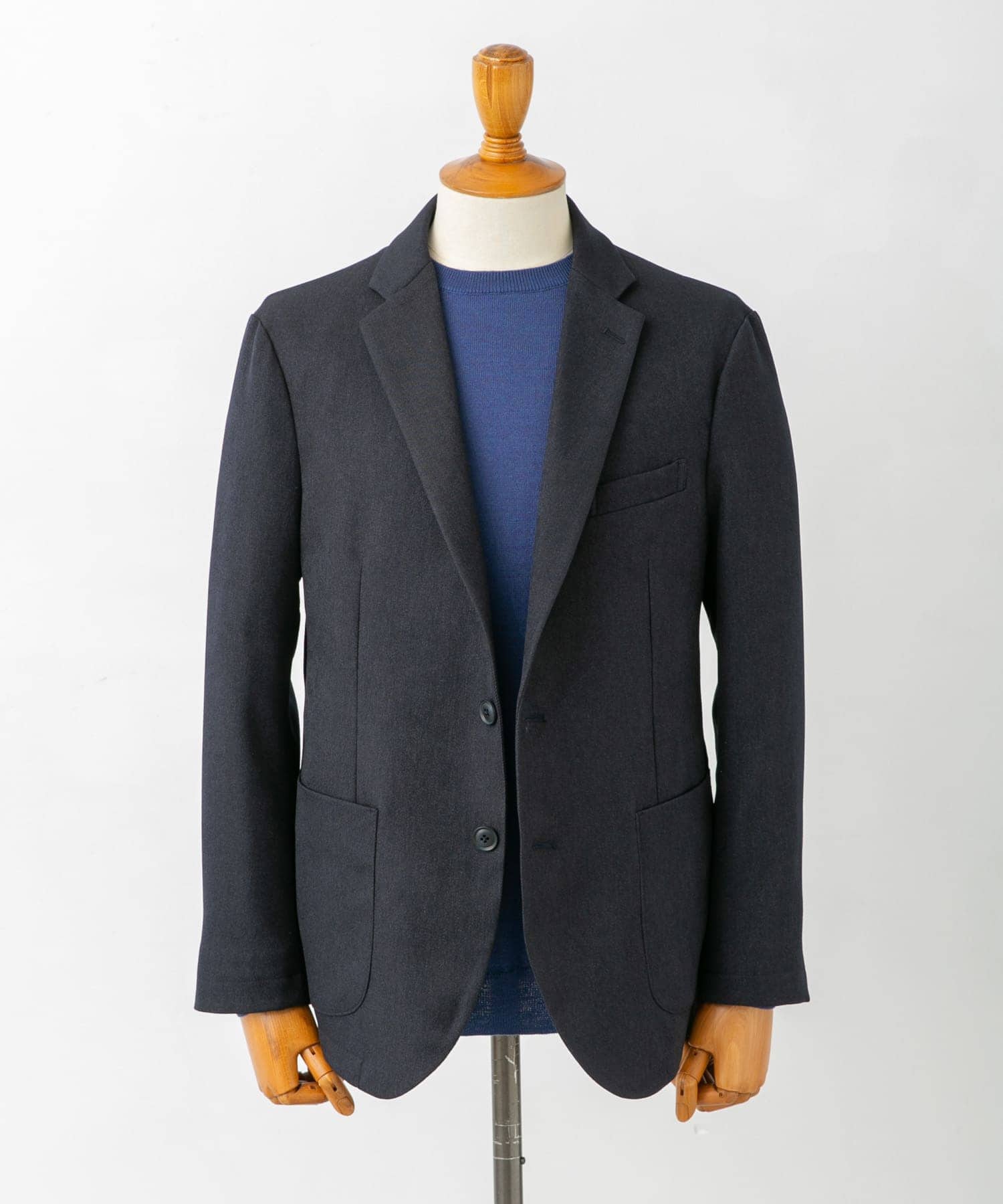 LIFE STYLE TAILOR　ウールライクコンフォータブルジャケット NAVY L