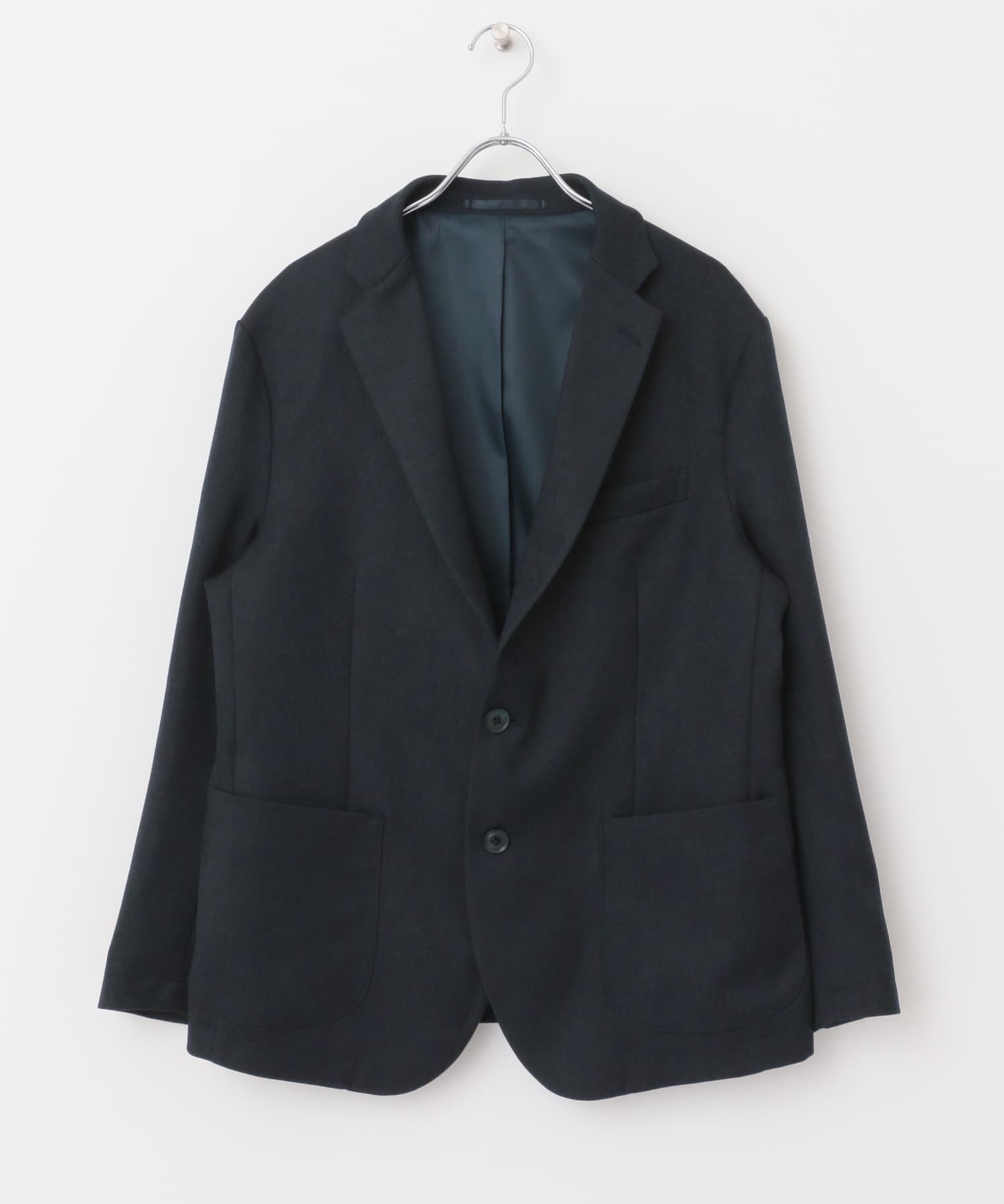 LIFE STYLE TAILOR　ウールライクコンフォータブルジャケット NAVY S