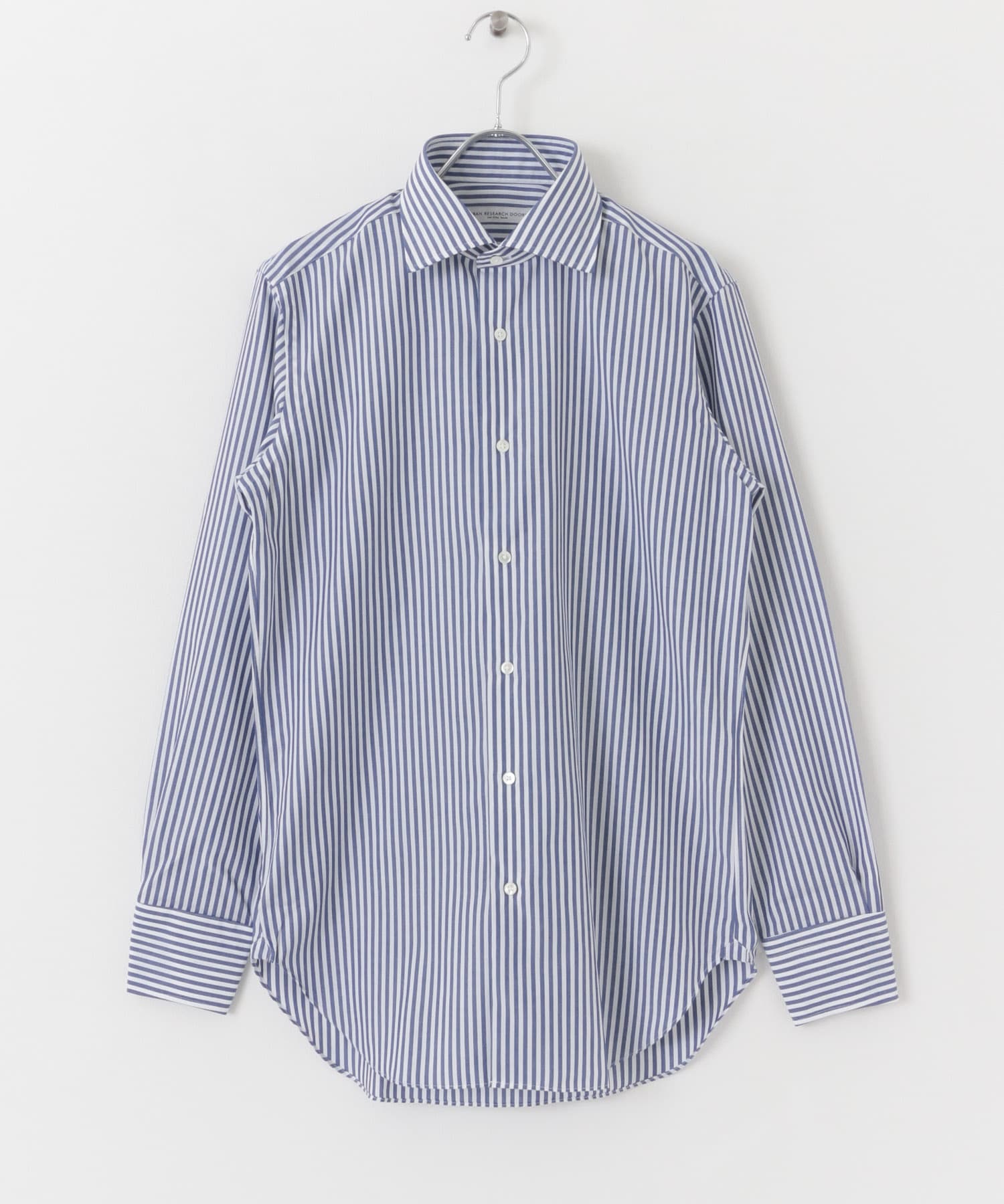 『イージーケア』LIFE STYLE TAILOR　セミワイドストライプシャツ NAVY-ST 38