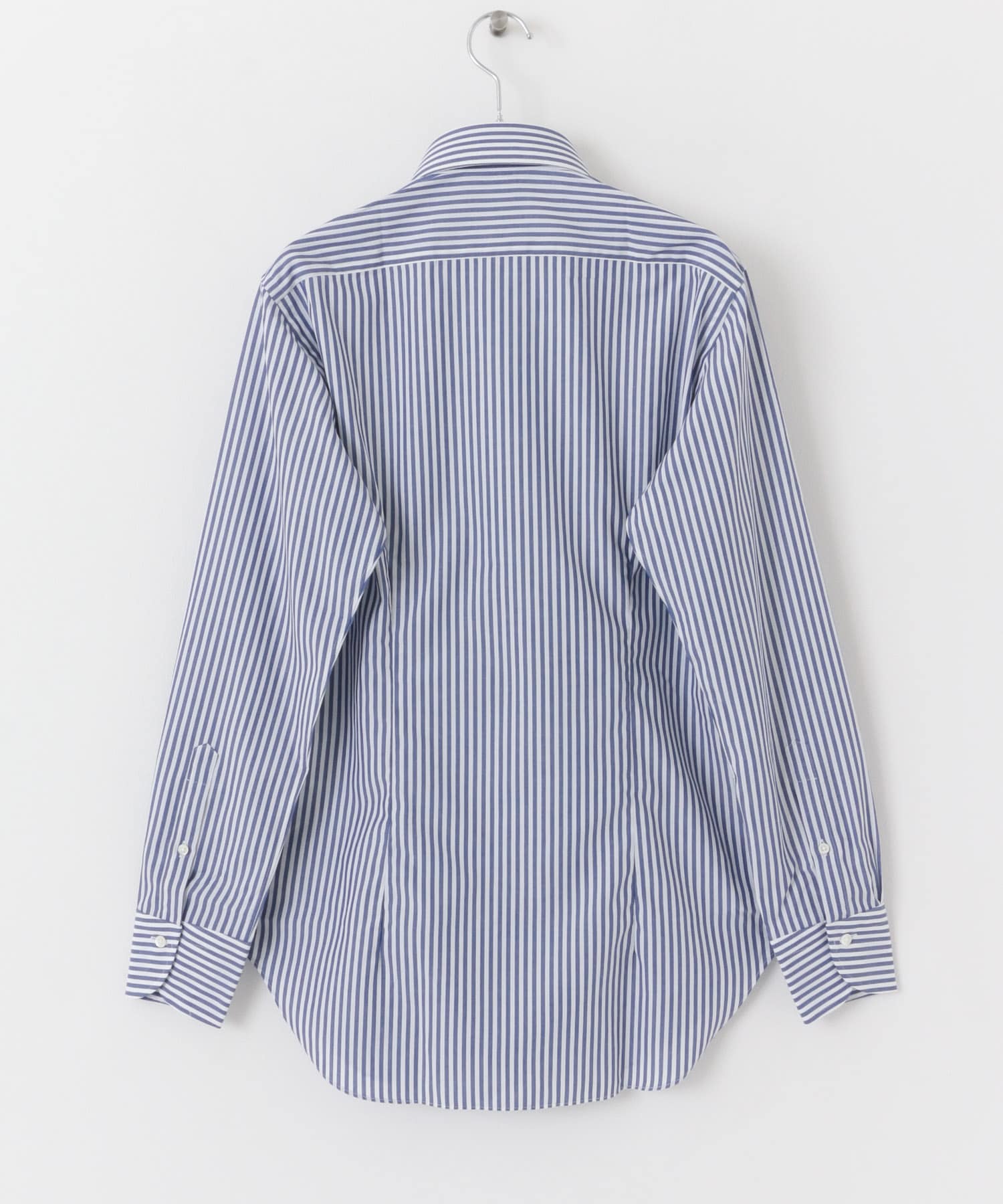 『イージーケア』LIFE STYLE TAILOR　セミワイドストライプシャツ NAVY-ST 38