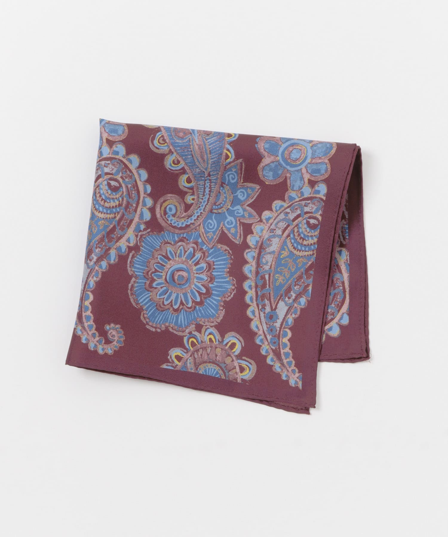 LIFE STYLE TAILOR　シルクプリントチーフ1 BROWN -