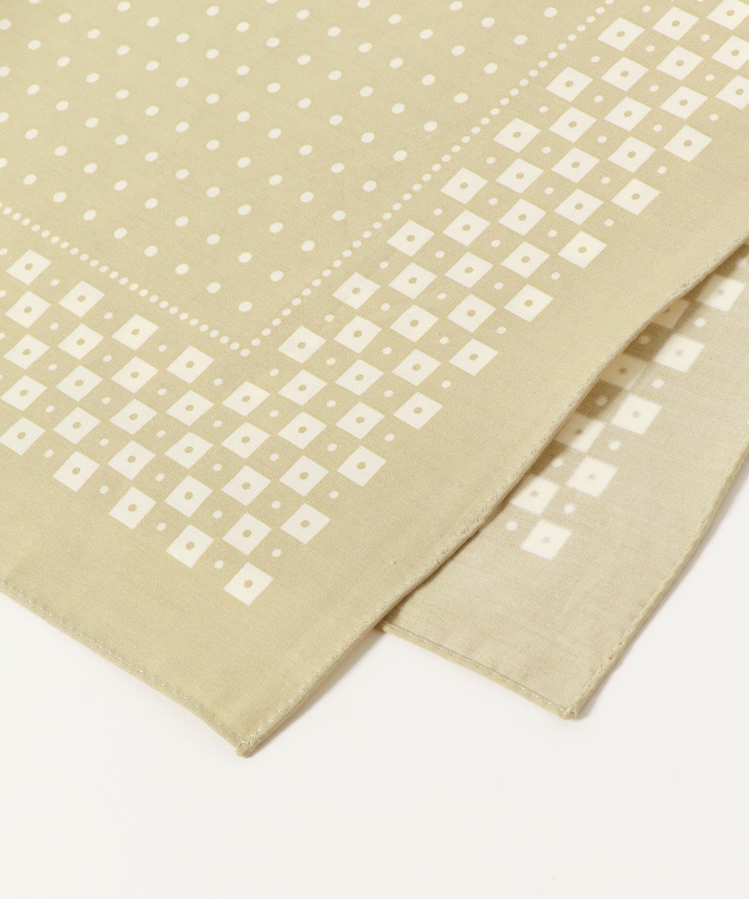 LIFE STYLE TAILOR　コットンシルクドット柄ネッカチーフ BEIGE -