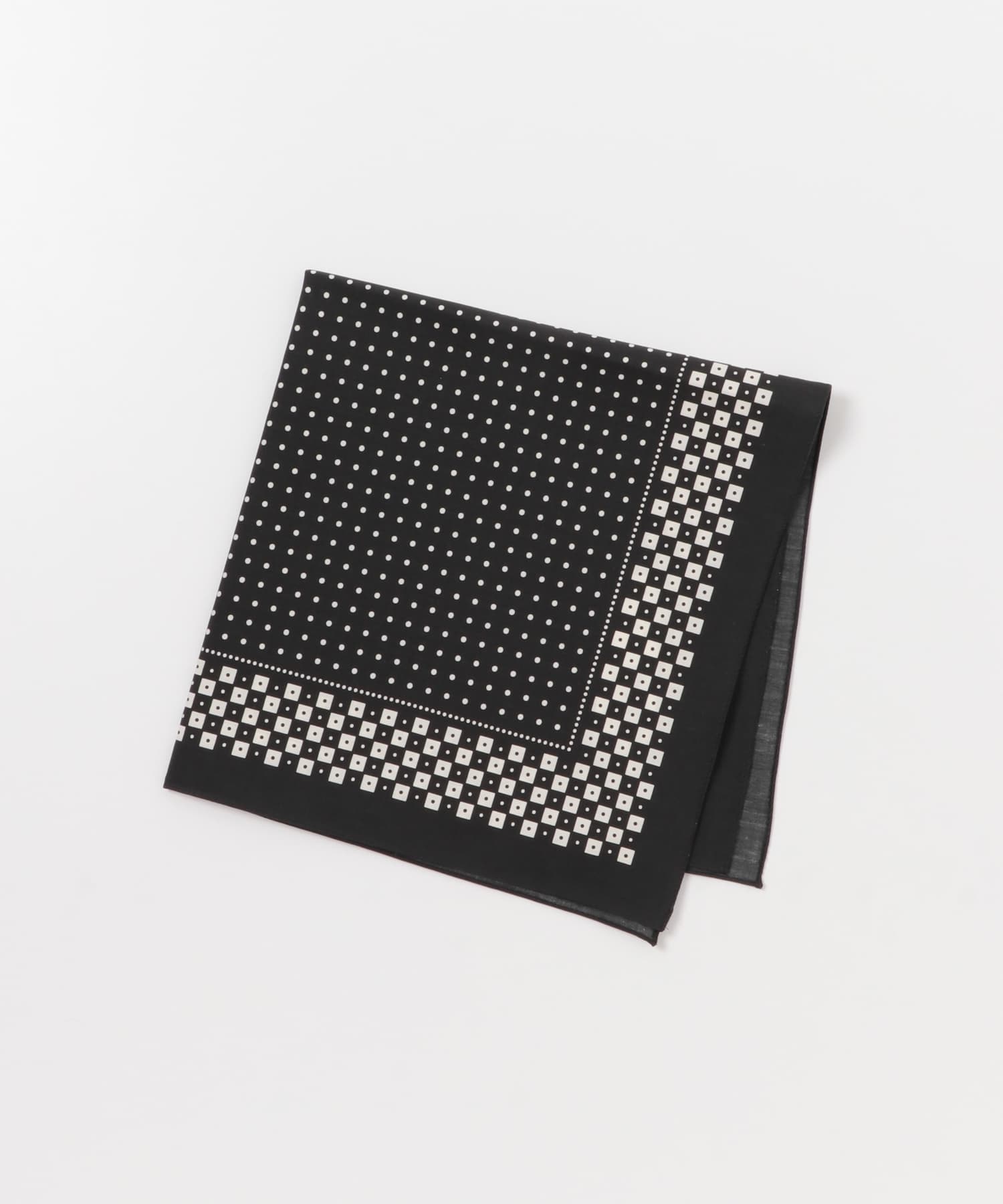 LIFE STYLE TAILOR　コットンシルクドット柄ネッカチーフ BLACK -