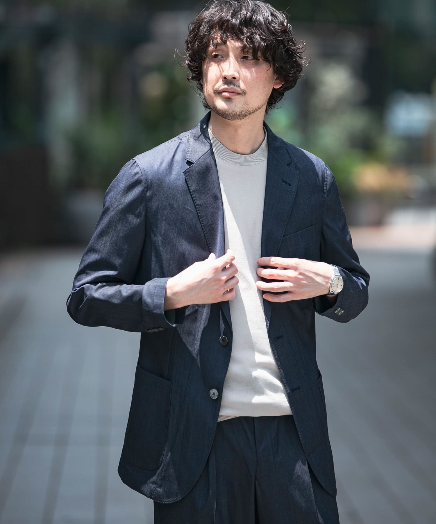 【新品未使用】45rpm テーラードコットンジャケット インディゴ サイズ3 楽天市場】テーラードジャケット デニム デニムジャケット ノーカラー