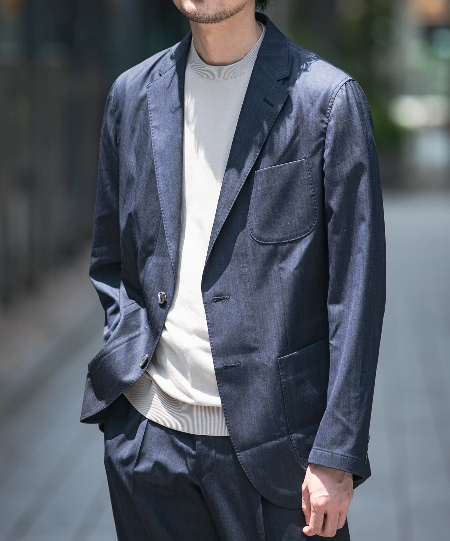 イージーケア』LIFE STYLE TAILOR インディゴライクイージージャケット