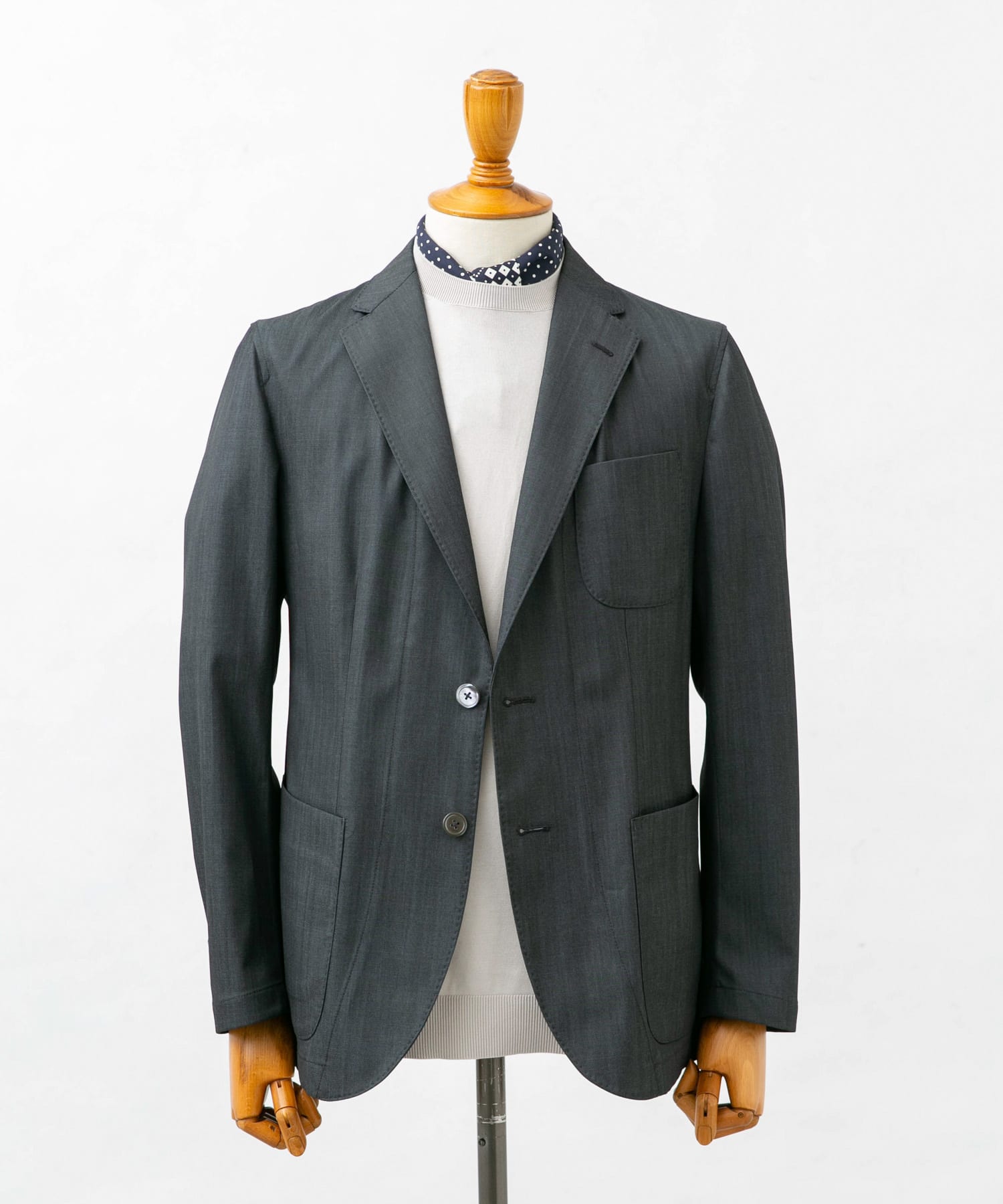 『イージーケア』LIFE STYLE TAILOR　インディゴライクイージージャケット NAVY 44