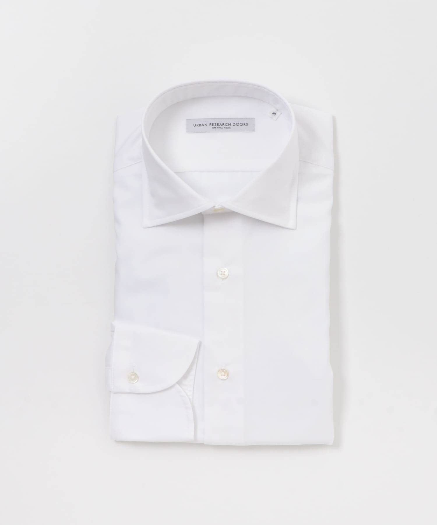 『イージーケア』LIFE STYLE TAILOR　セミワイド無地ツイルシャツ WHITE 38