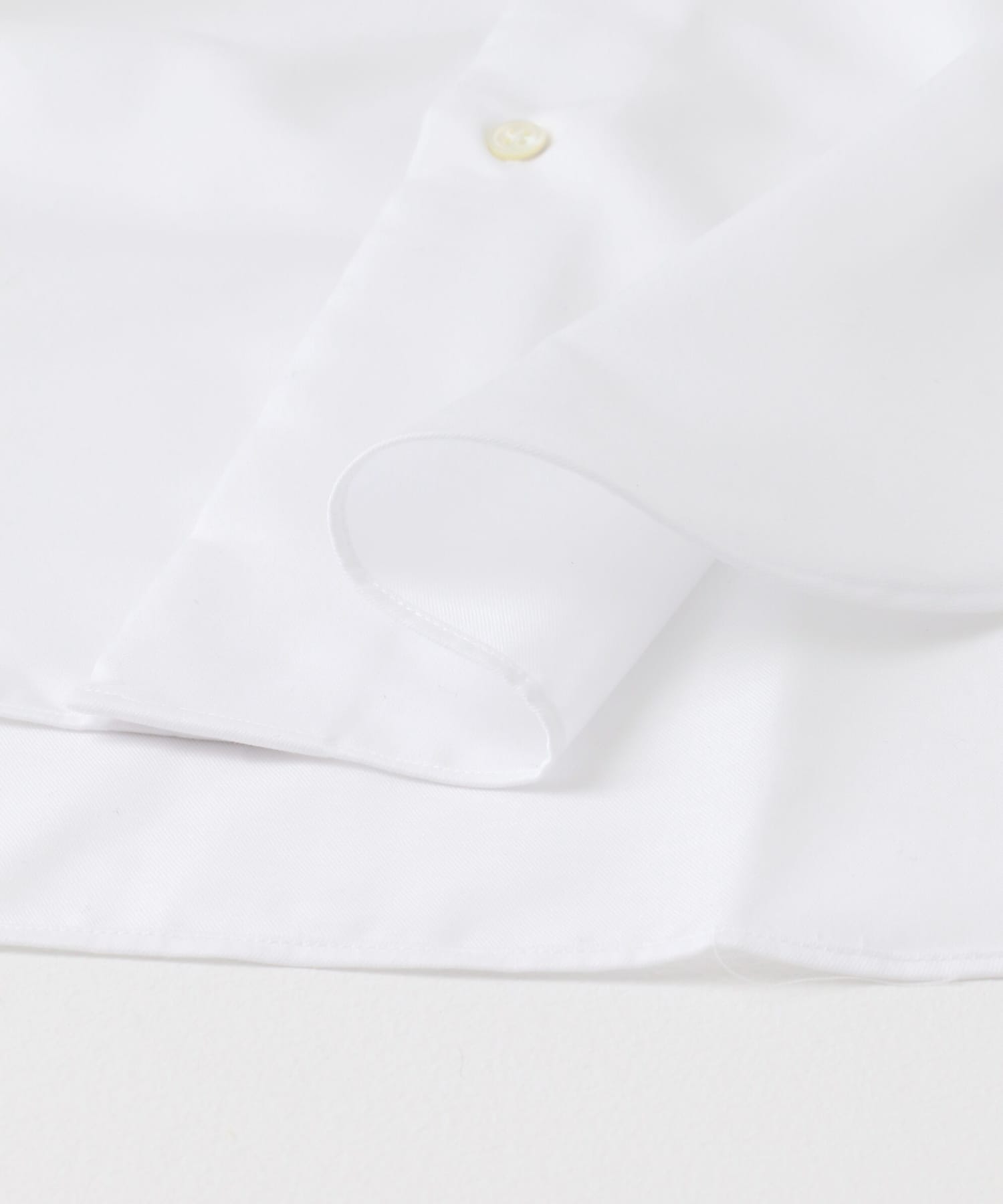 『イージーケア』LIFE STYLE TAILOR　セミワイド無地ツイルシャツ WHITE 38